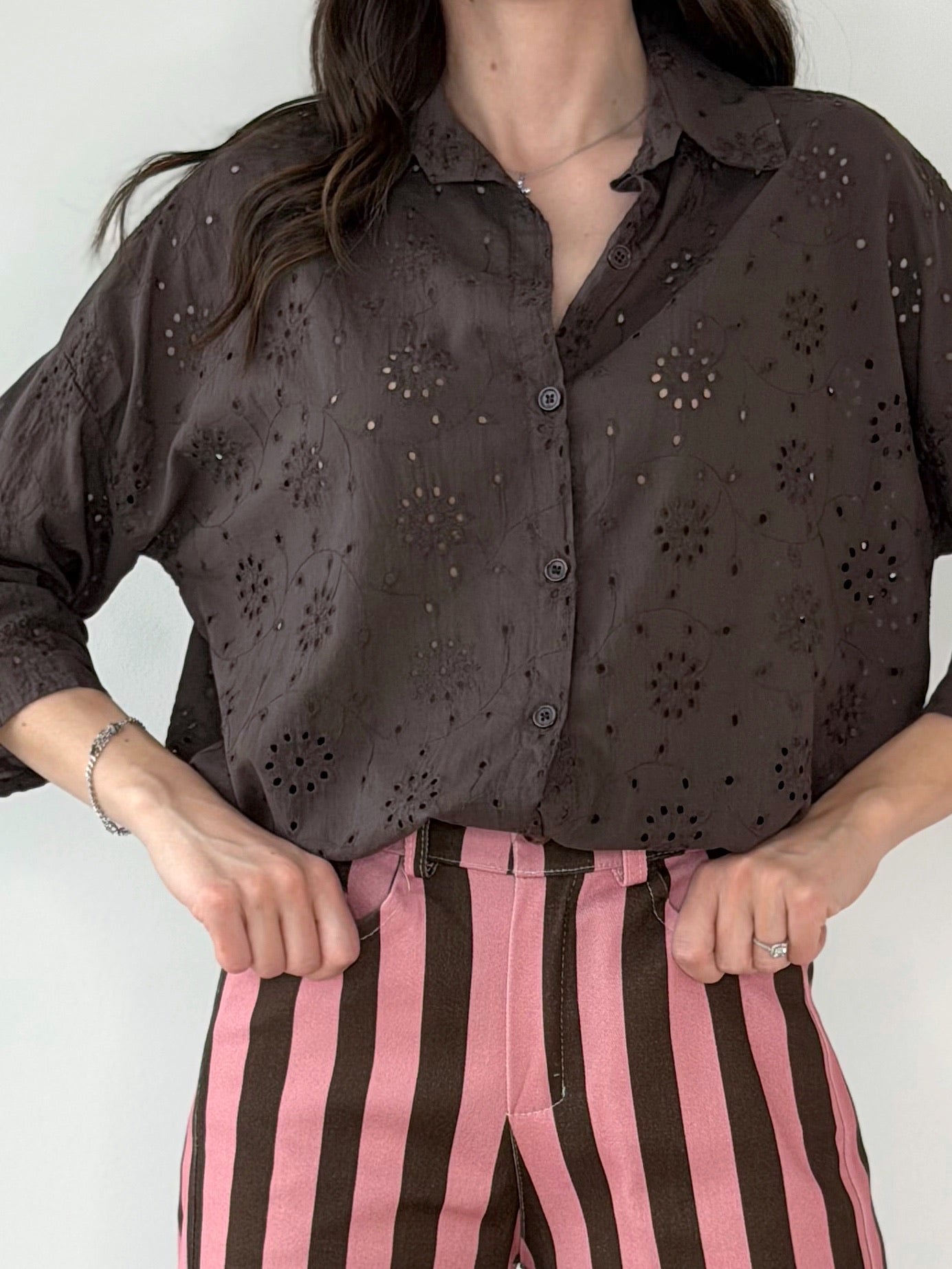 CAMICIA SANGALLO CIOCCOLATO