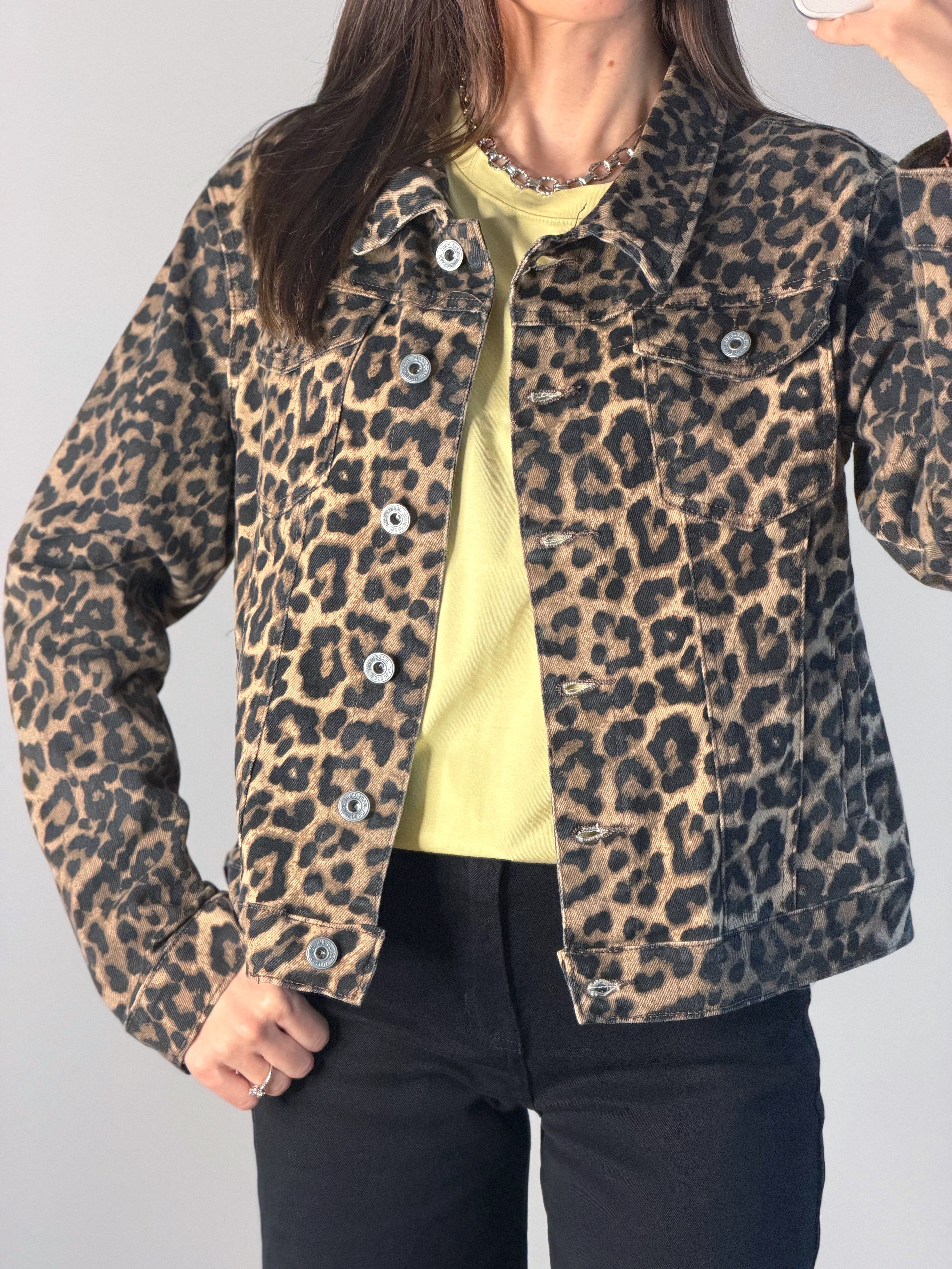 GIACCONE DENIM ANIMALIER