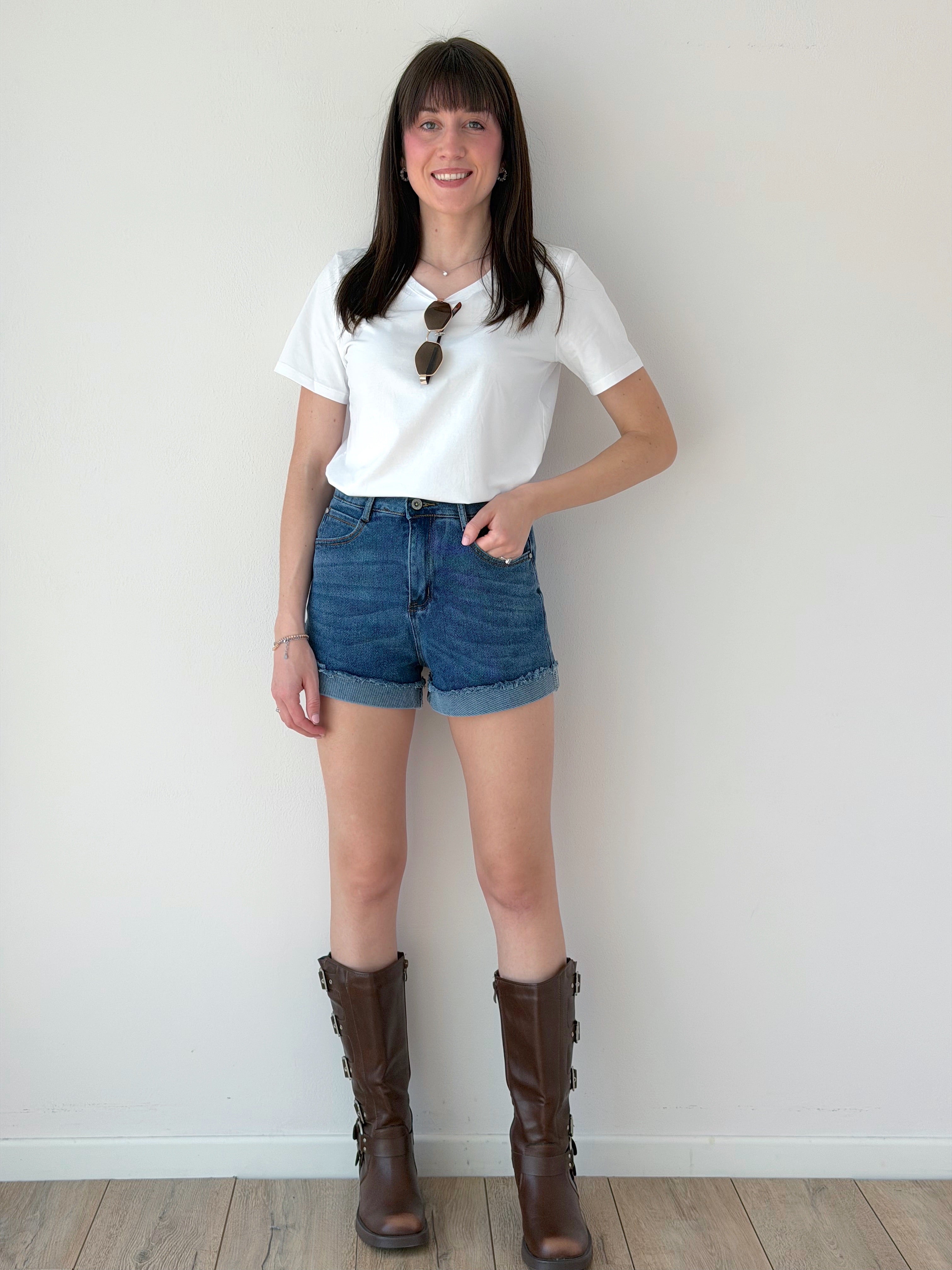 SHORTS DENIM LAVAGGIO MEDIO
