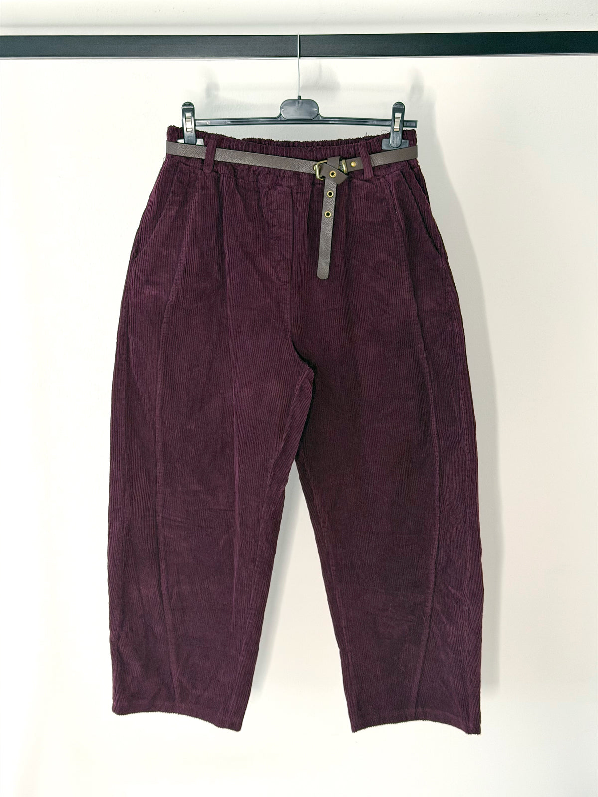 PANTALONE BALLOON IN VELLUTO ELASTICIZZATO IN VITA
