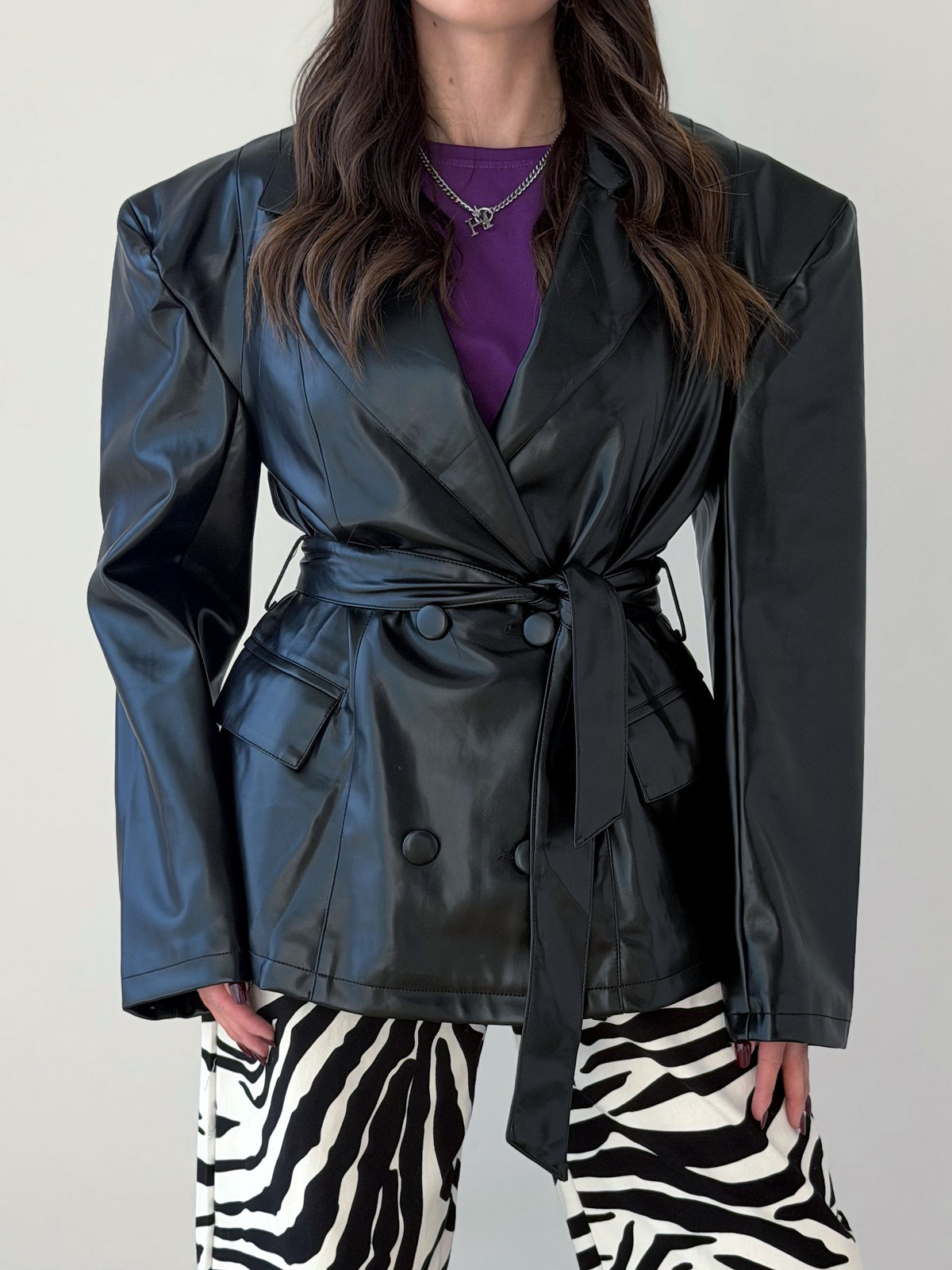 GIACCA OVERSIZE ECOPELLE CON SPALLINE RINFORZATE ( PREMIUM QUALITY )