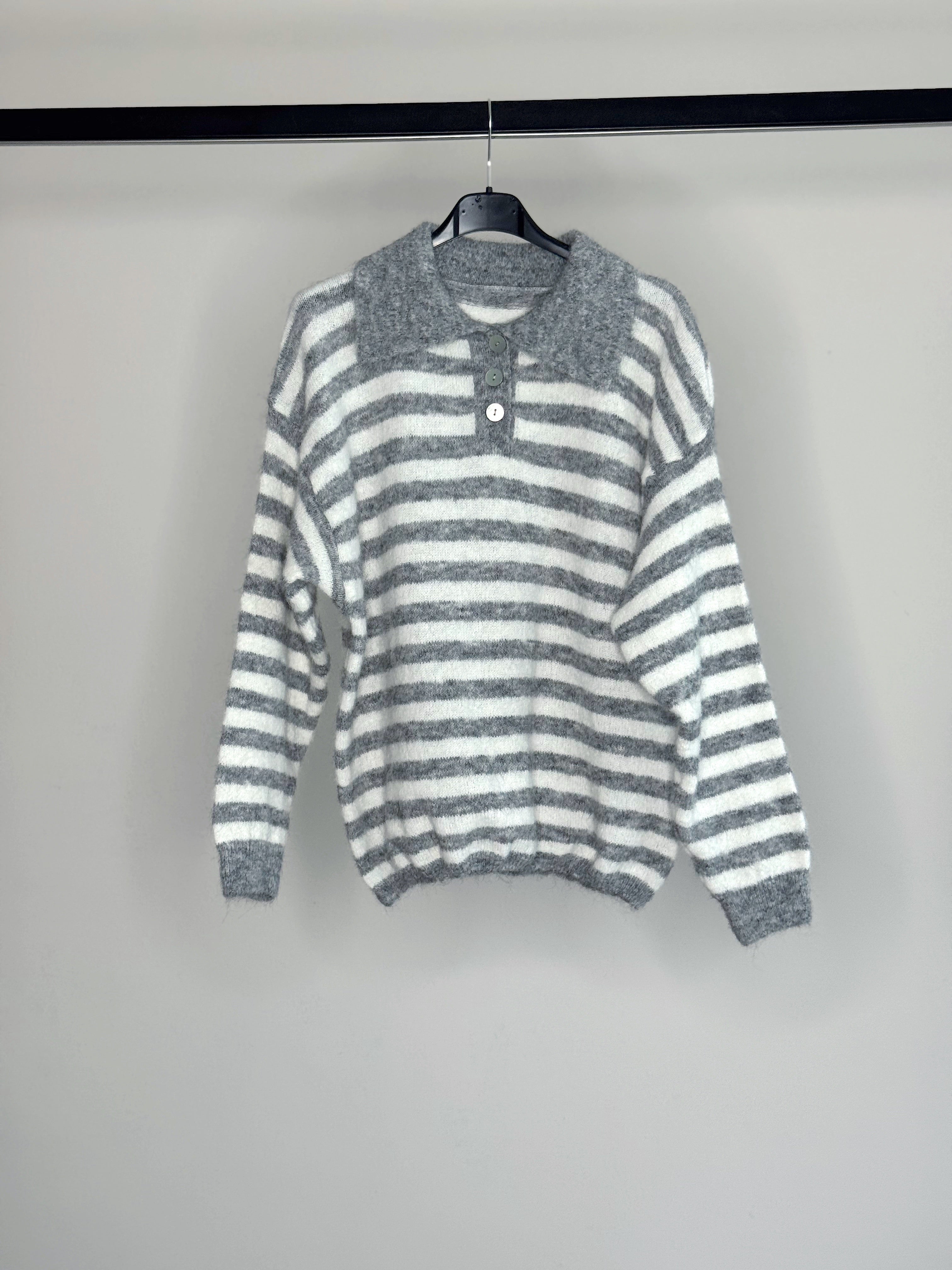 POLO A RIGHE OVERSIZE ( CON 10% LANA )