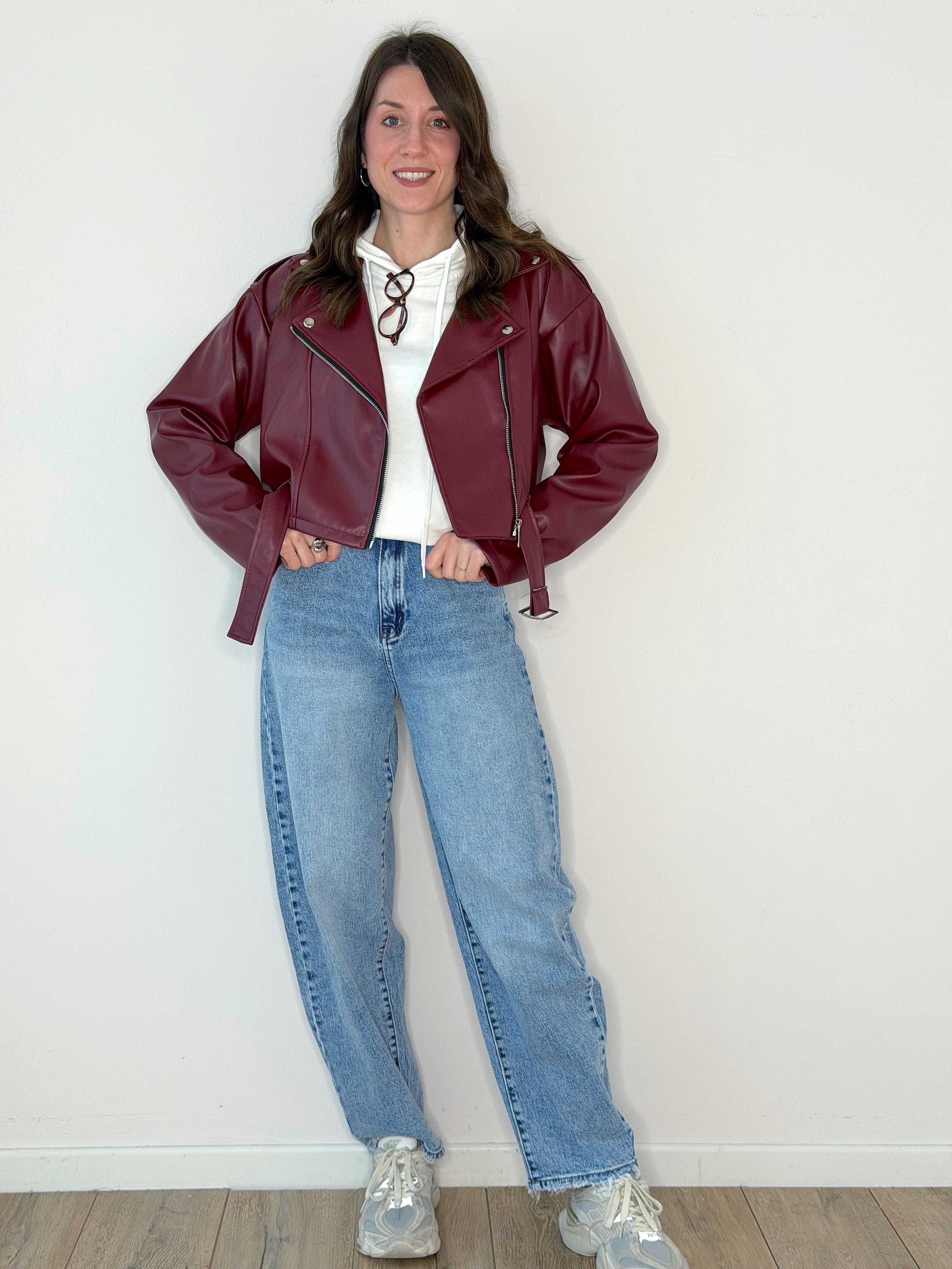 GIUBBOTTO ECOPELLE BORDEAUX