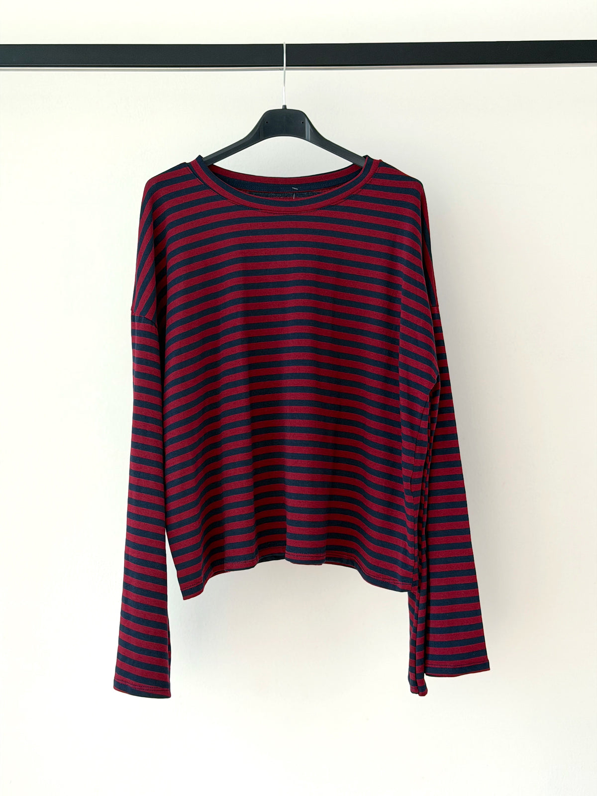 LONGSLEEVE OVERSIZE A RIGHE IN 100% cotone
