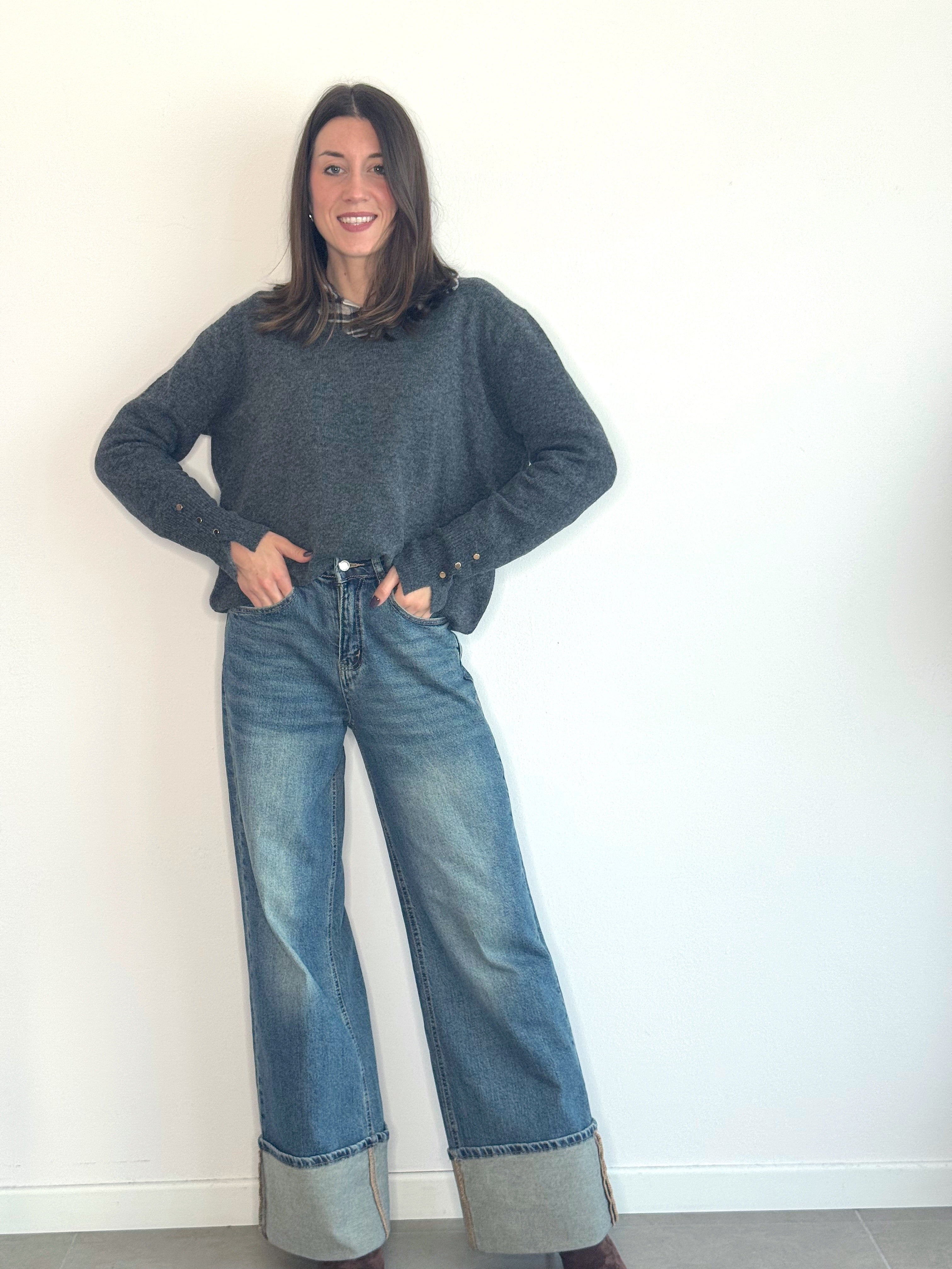 MAGLIONE CON BOTTONCINI ( 5% LANA)