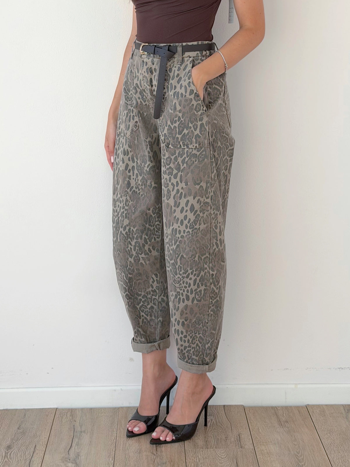 PANTALONE ANIMALIER BALLOON SABBIATO