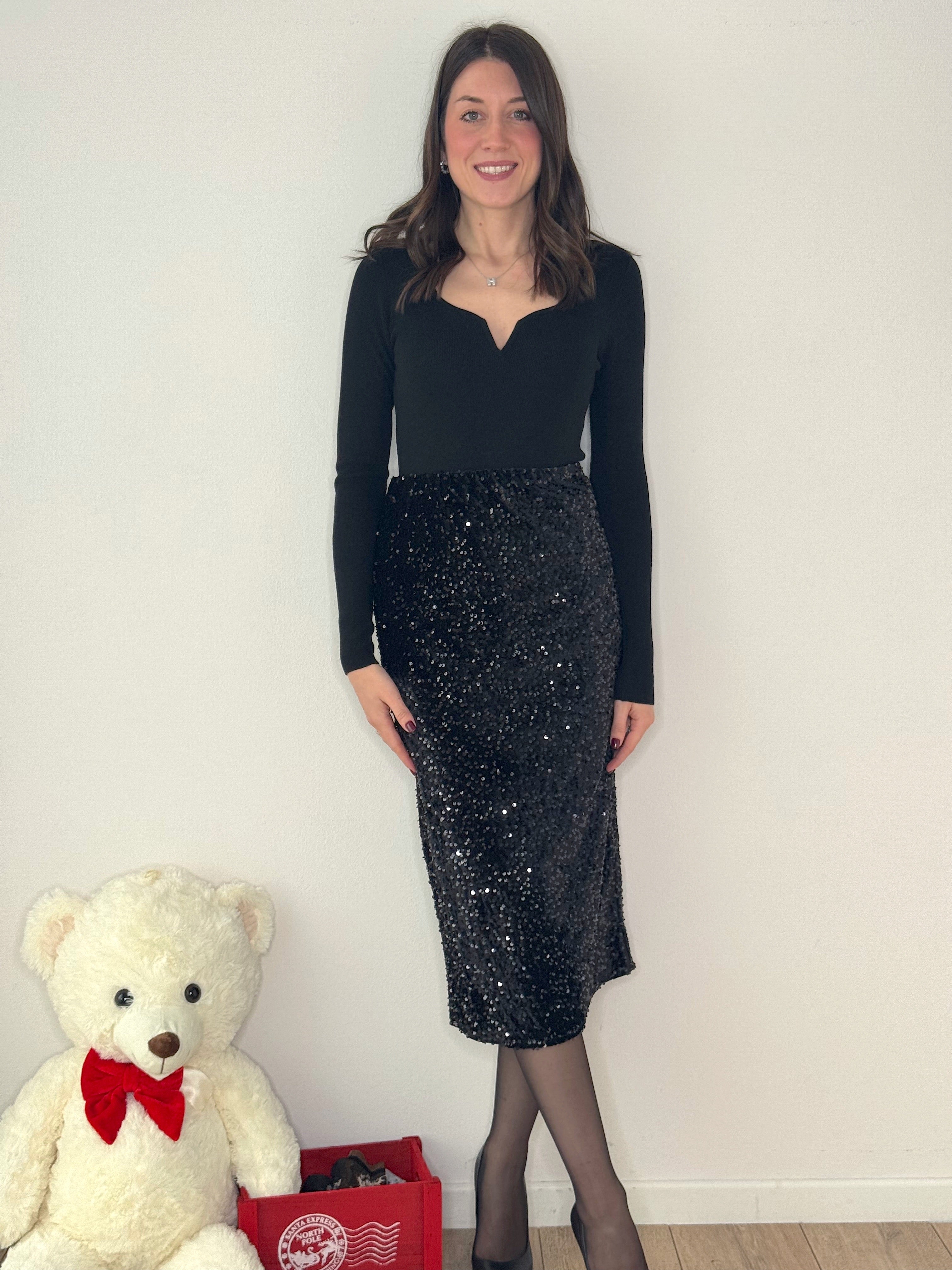 GONNA LONGUETTE IN PAILETTES