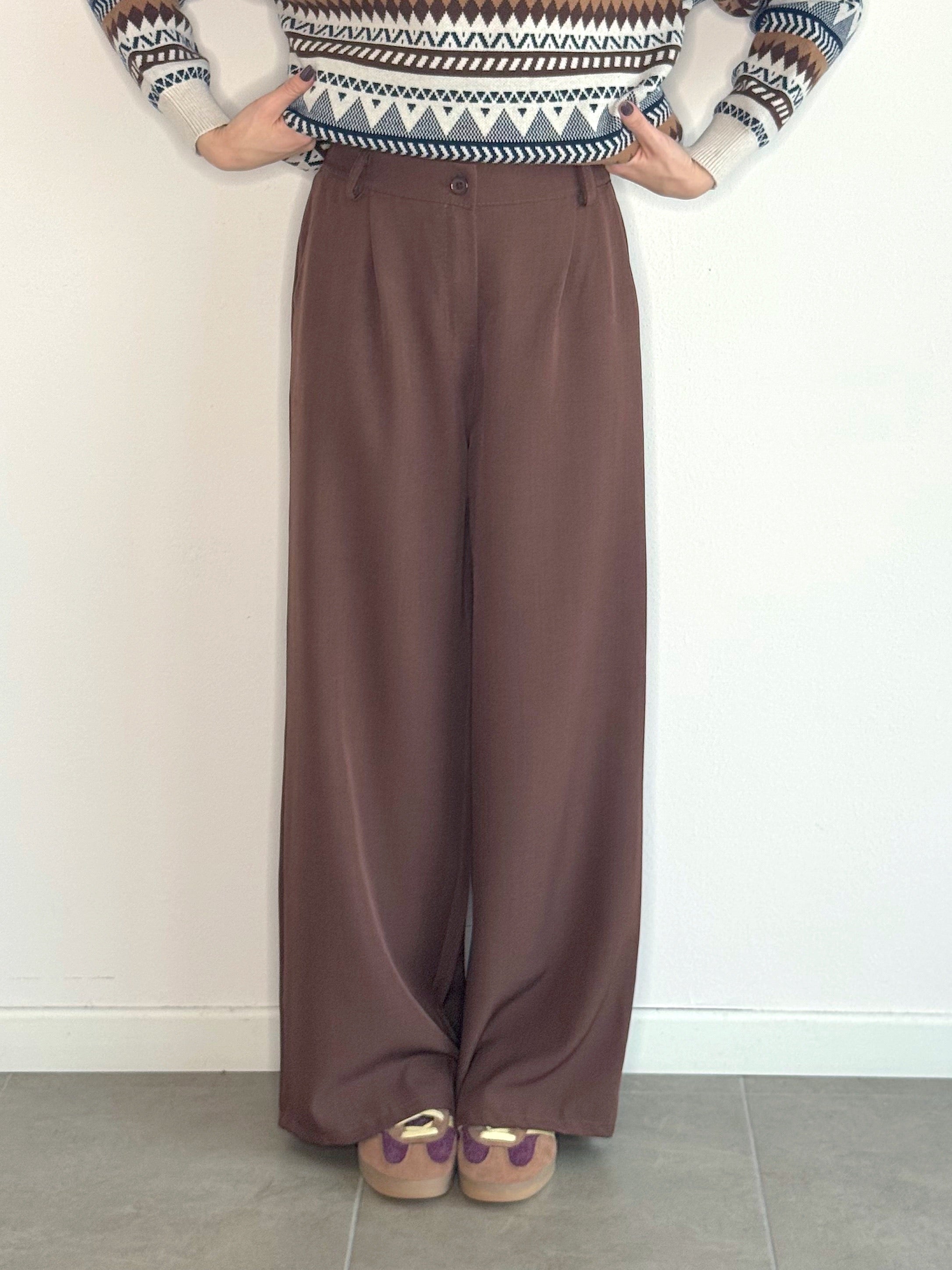 PANTALONE MORBIDO MARRONE