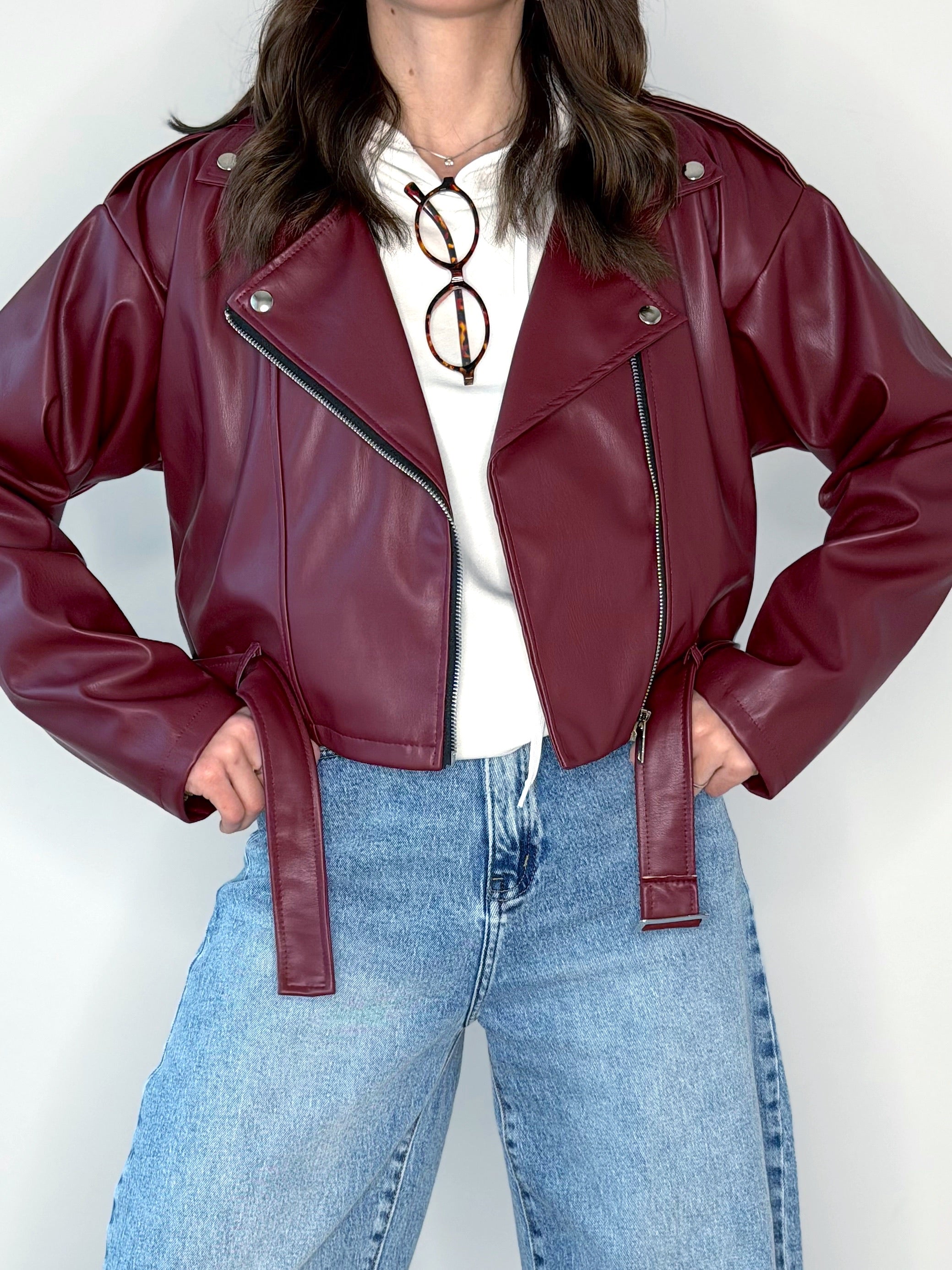 GIUBBOTTO ECOPELLE BORDEAUX