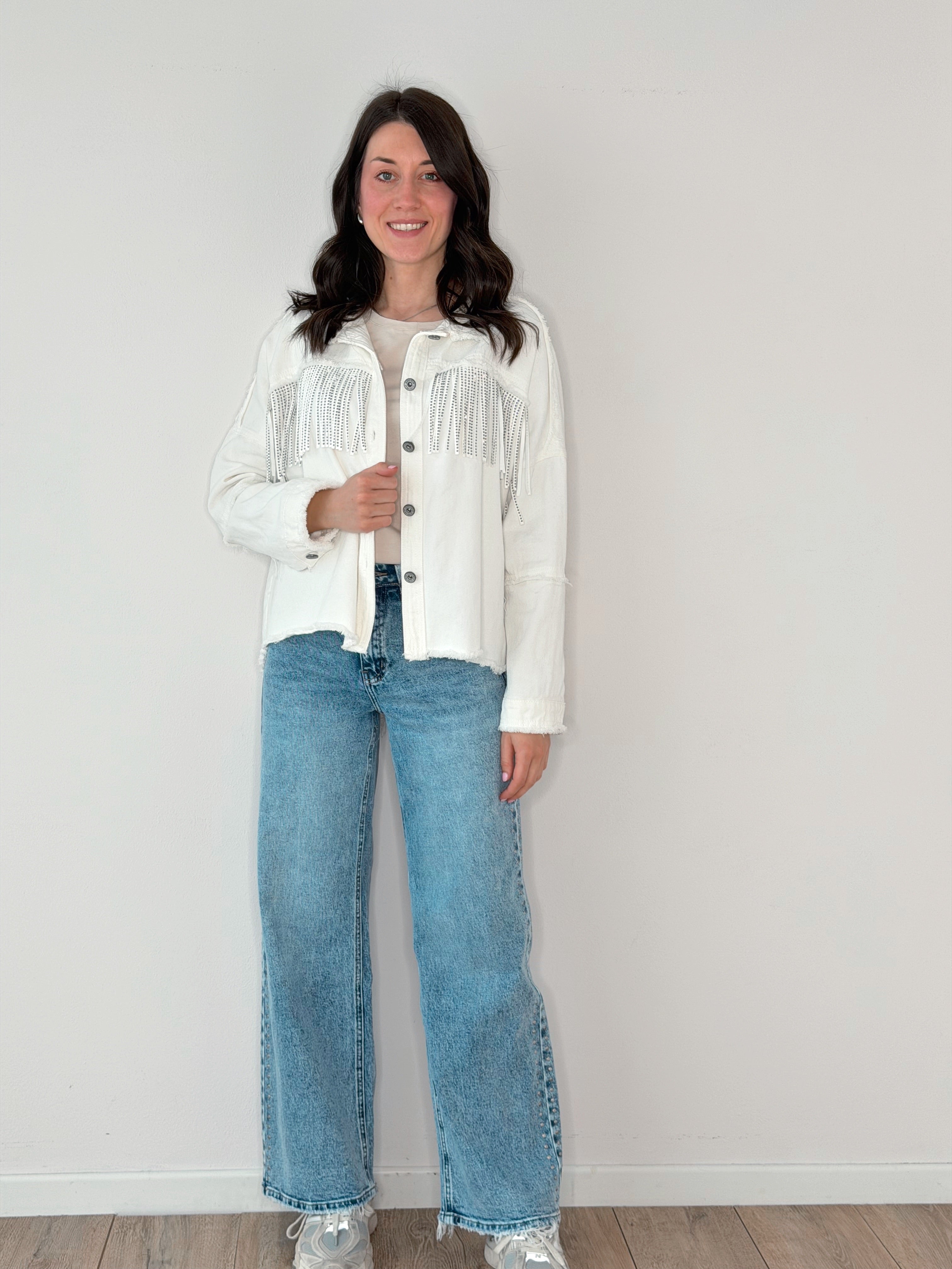 GIACCONE DENIM CON FRANGE