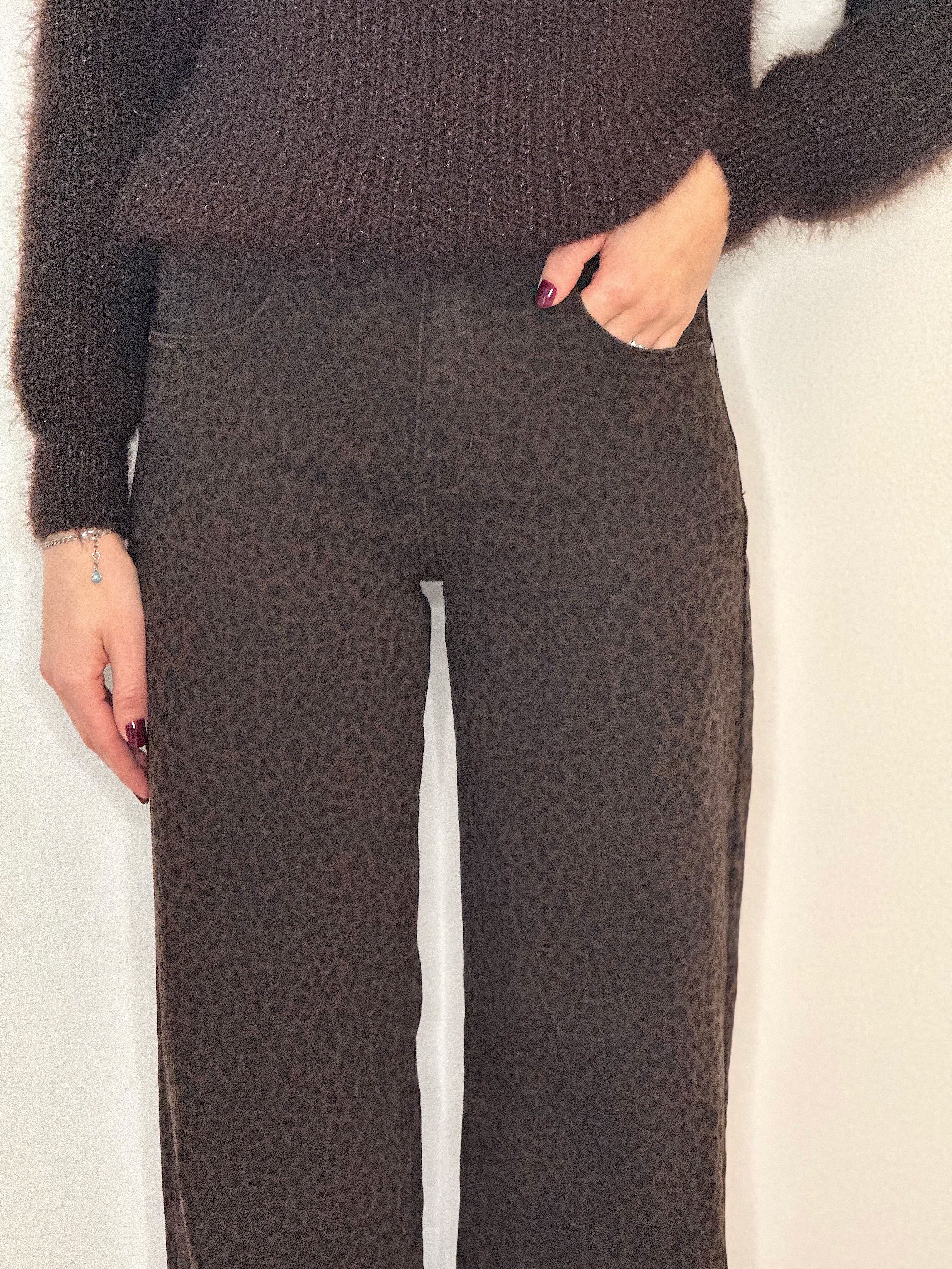 DENIM STRAIGHT CHOCOLATE ANIMALIER