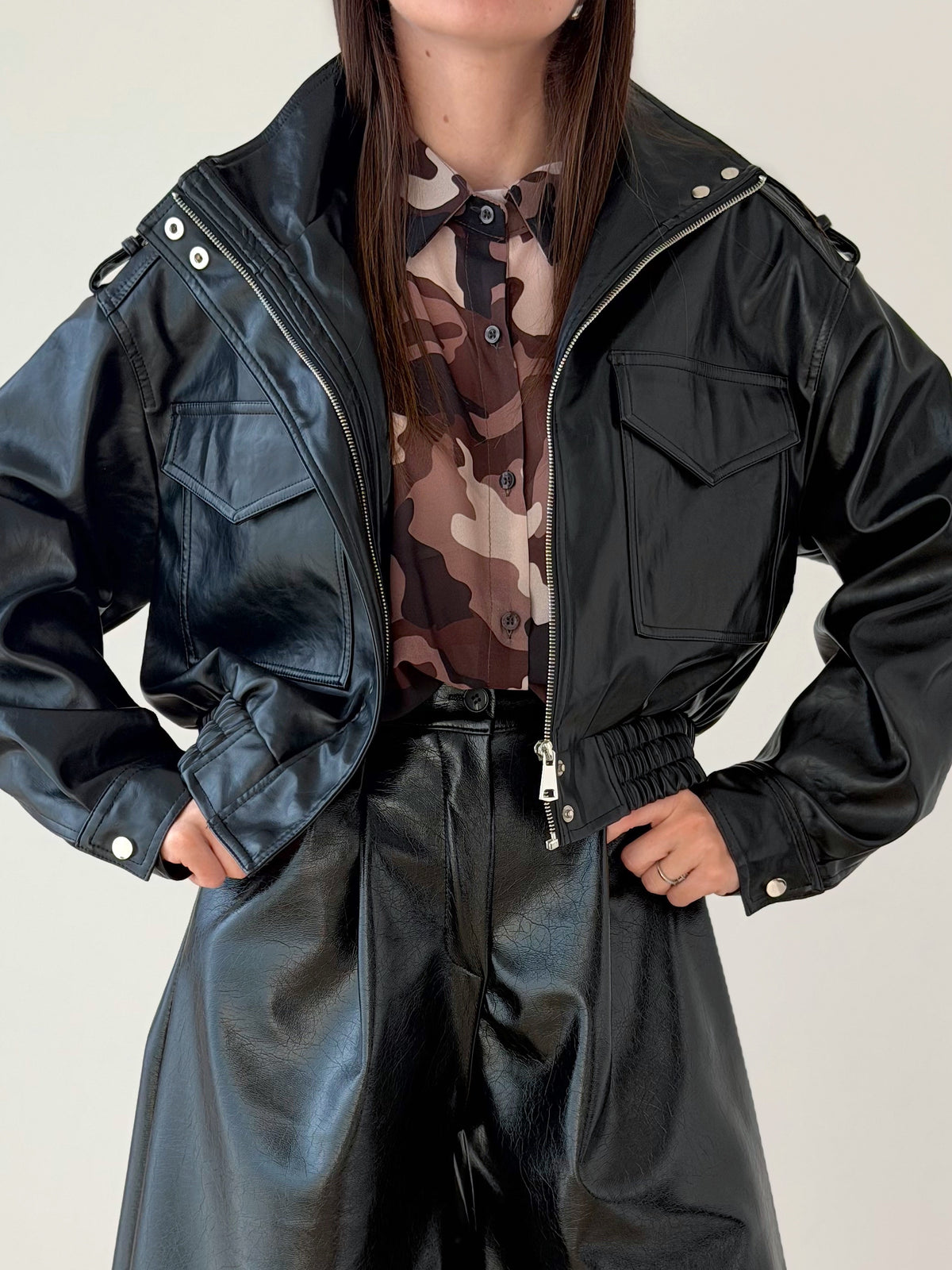 Bomber ecopelle lucido