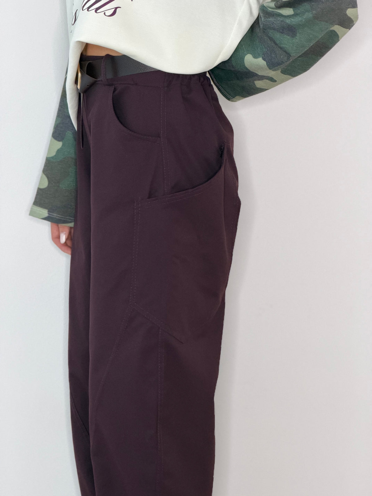 Pantalone balloon cargo vinaccia