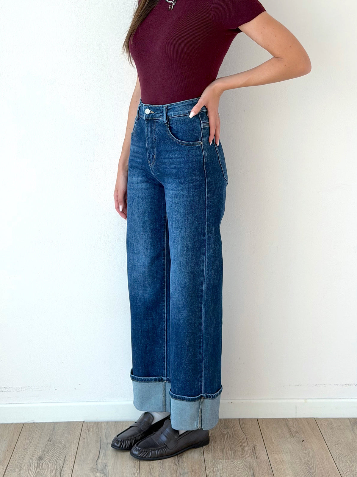 Denim con risvolto