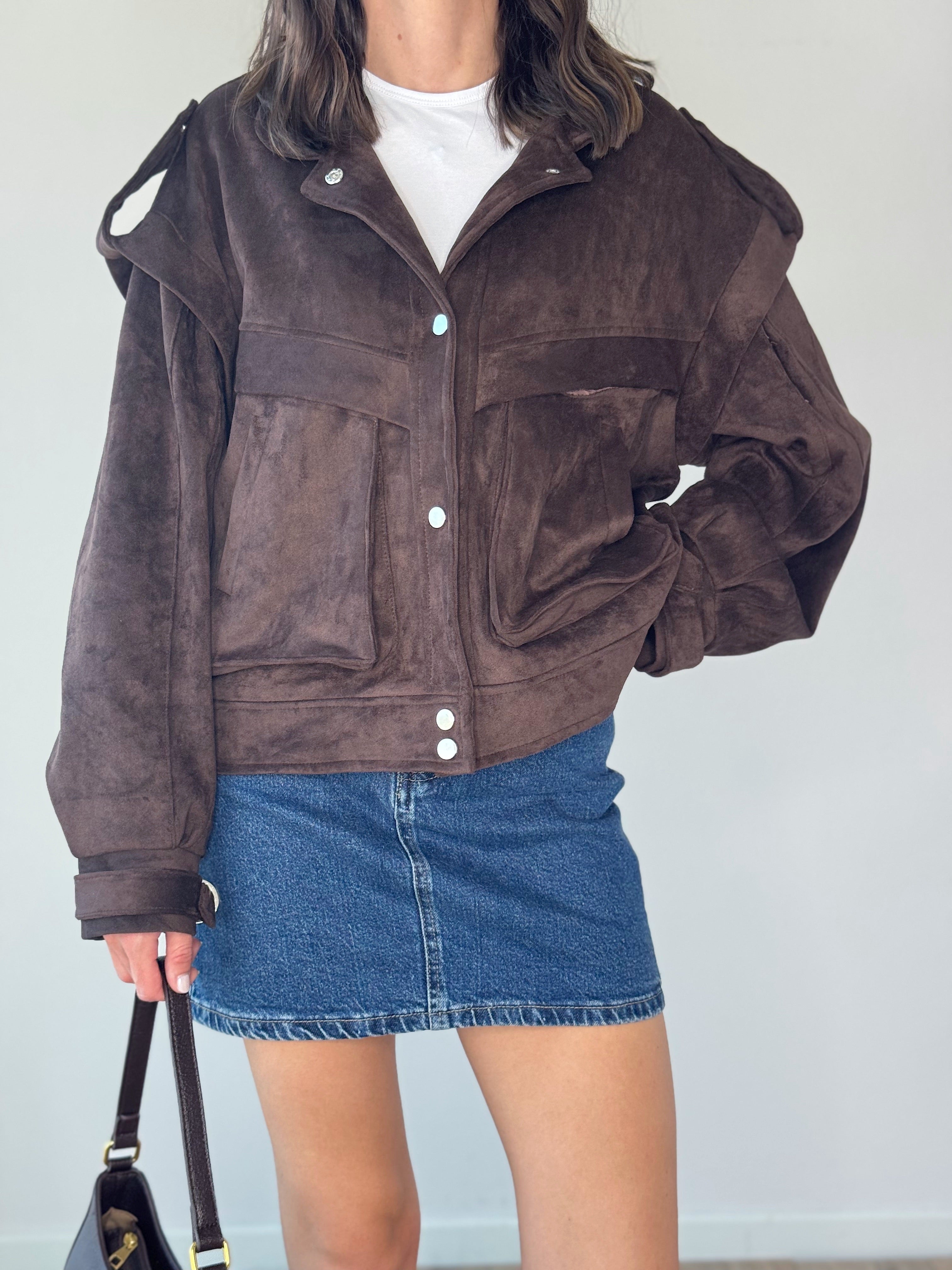 BOMBER SUEDE TESTA DI MORO