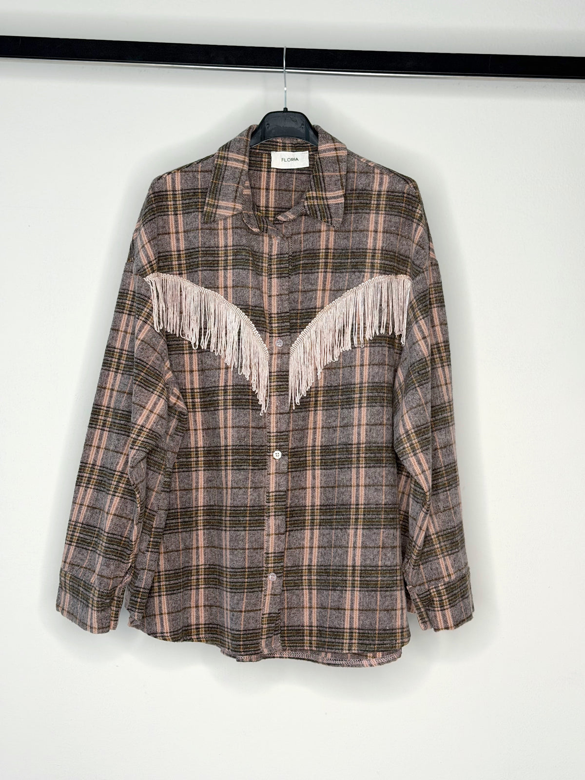 CAMICIA FLANELLA CON FRANGE