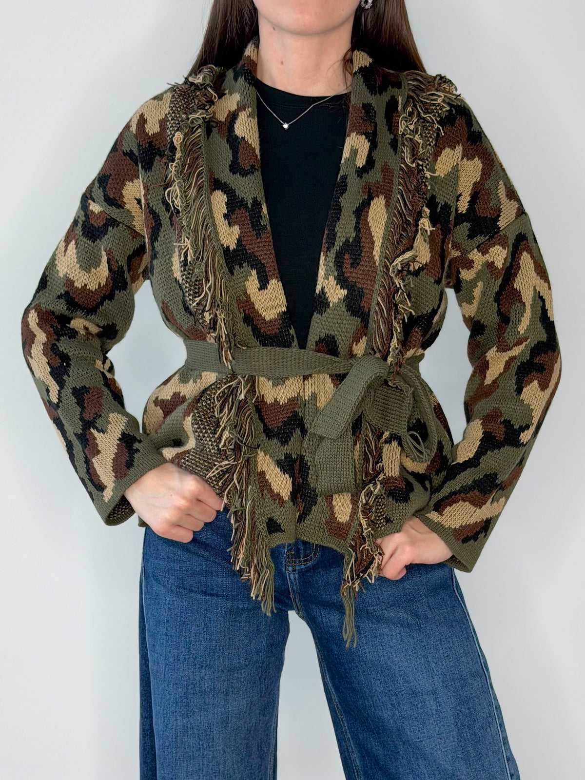 CARDIGAN ARMY CORTO