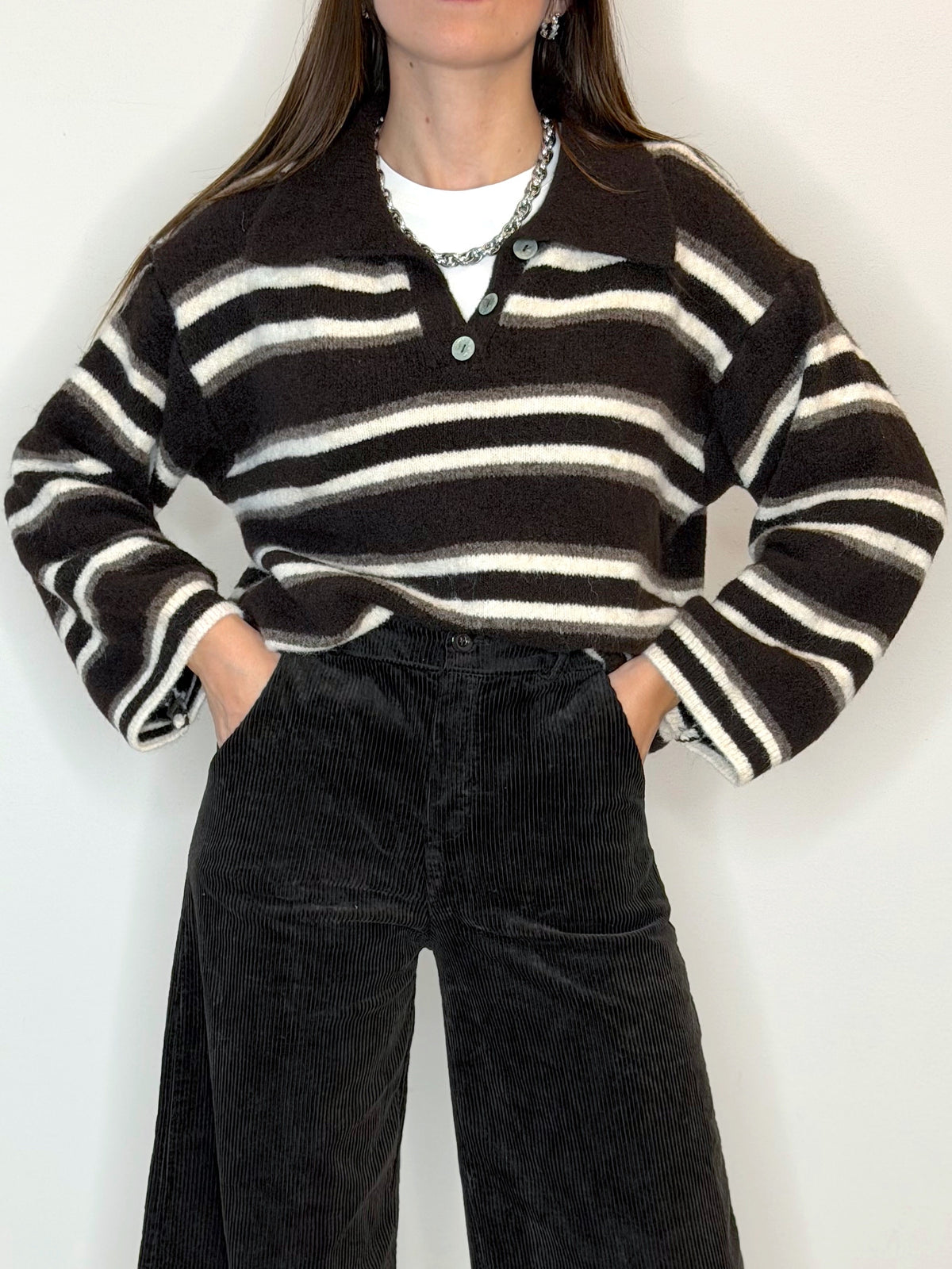 POLO OVERSIZE CON 10% LANA