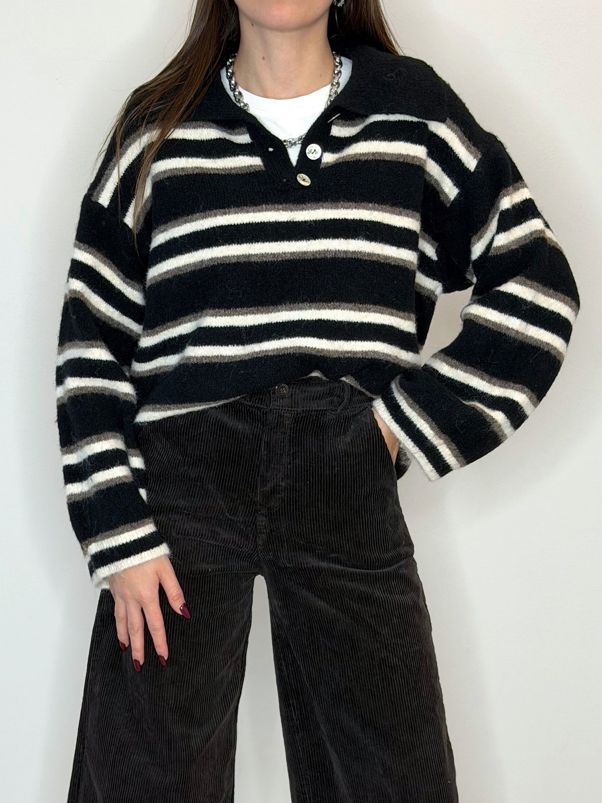 POLO OVERSIZE CON 10% LANA