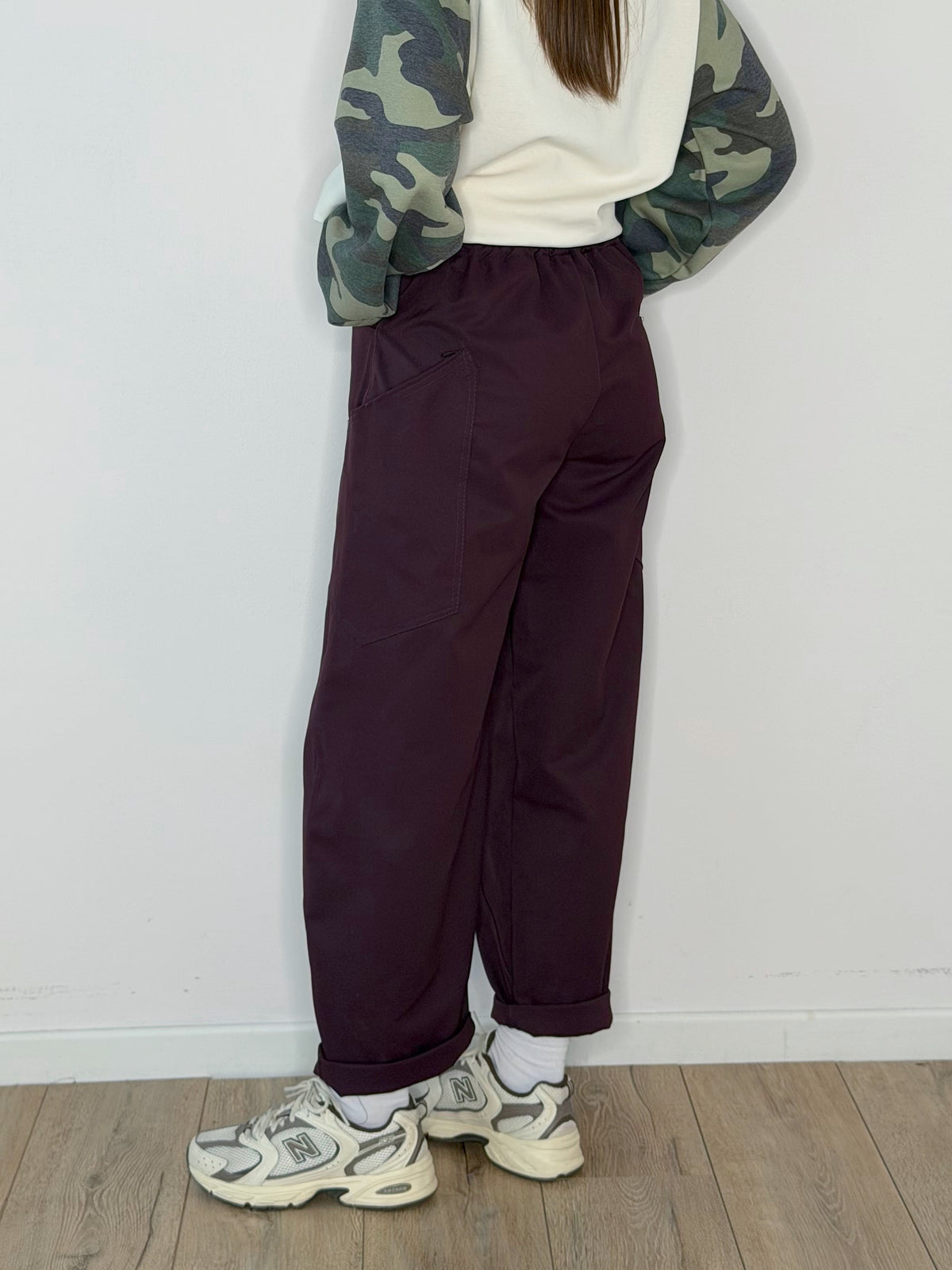 Pantalone balloon cargo vinaccia