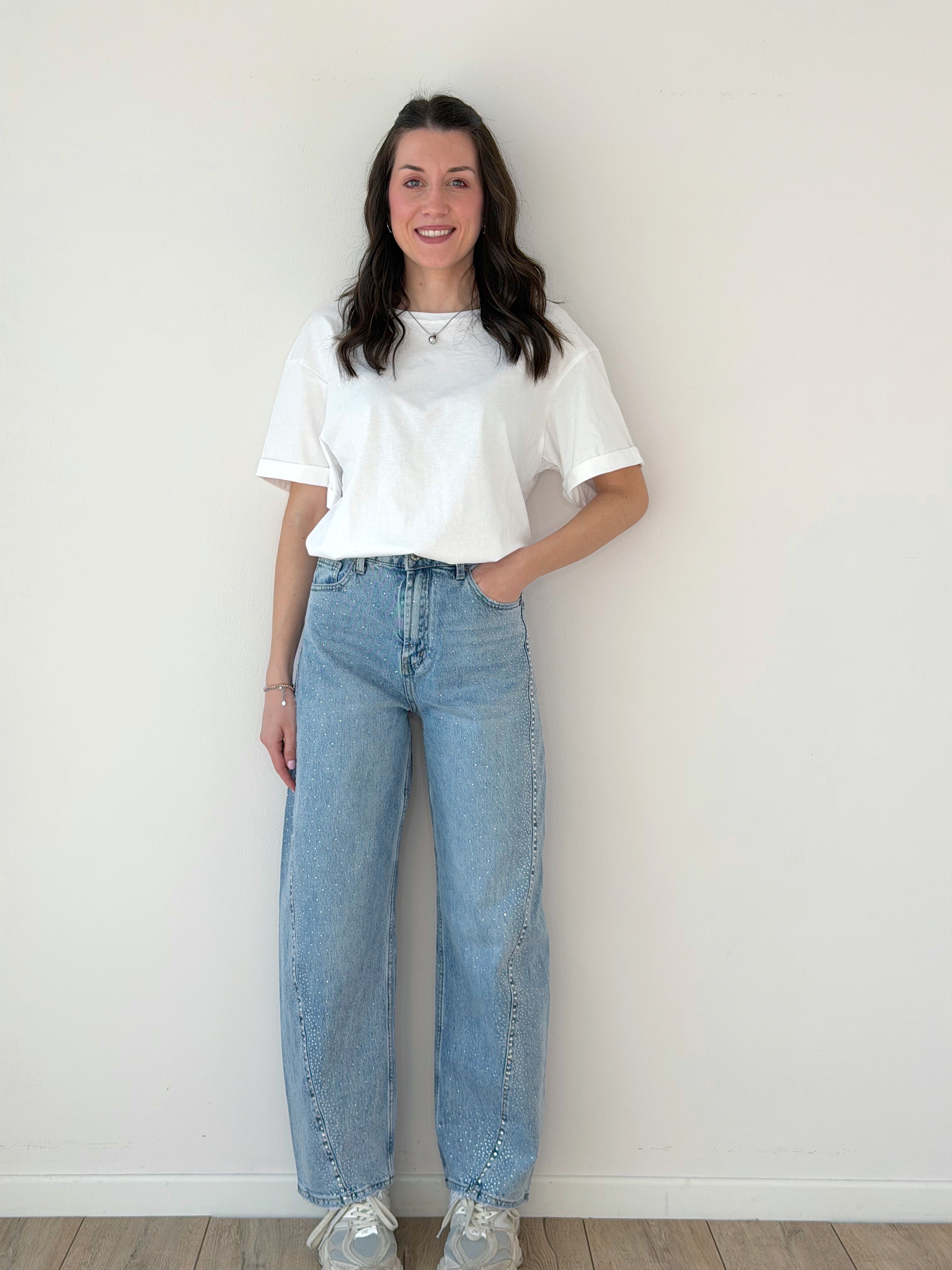 DENIM BALLOON CON STRASS