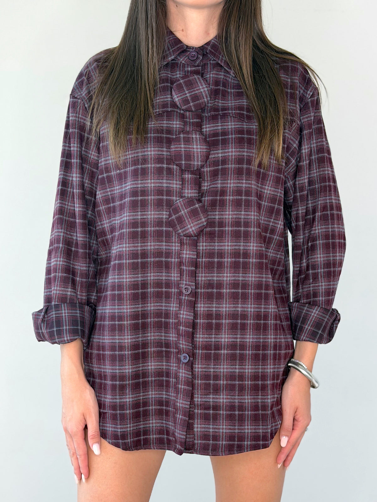CAMICIA QUADRI IN FLANELLA CON MAXI BOTTONI ( REMOVIBILI )