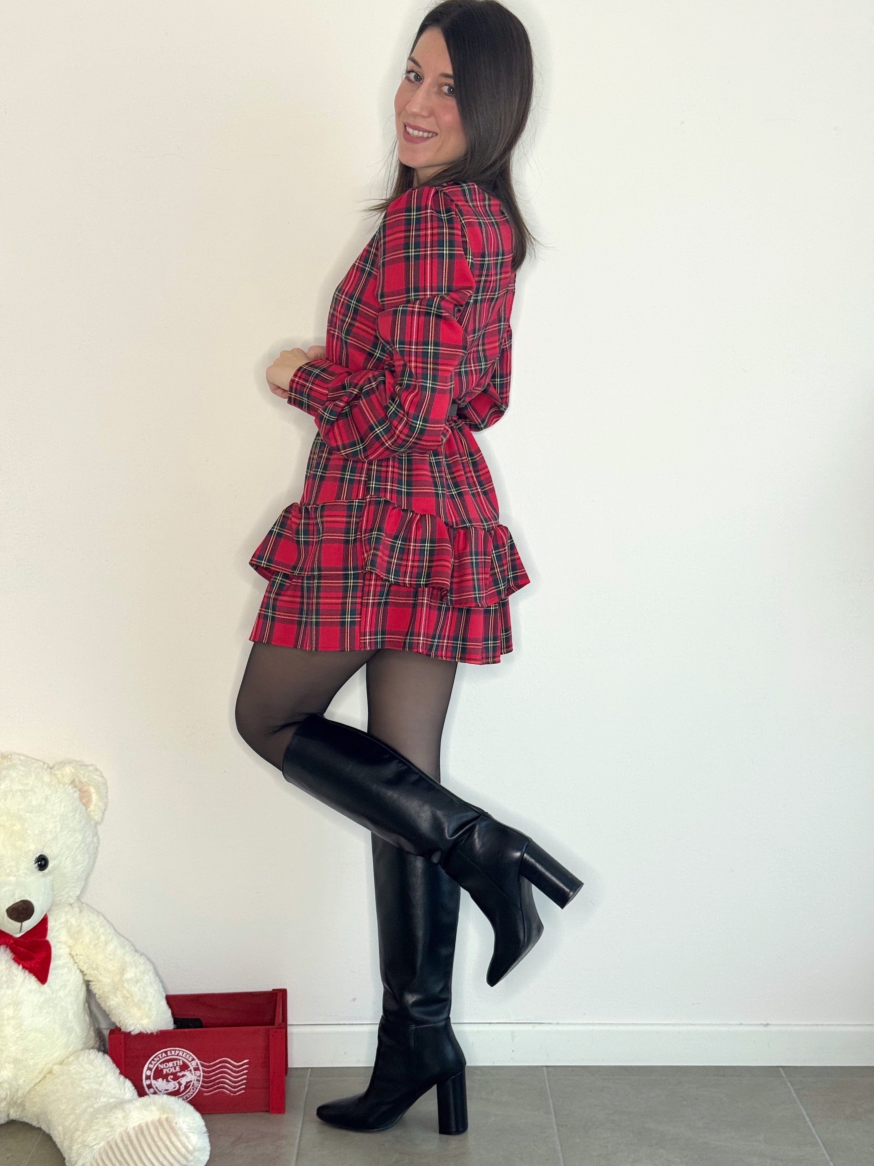 VESTITINO TARTAN CON BALZE