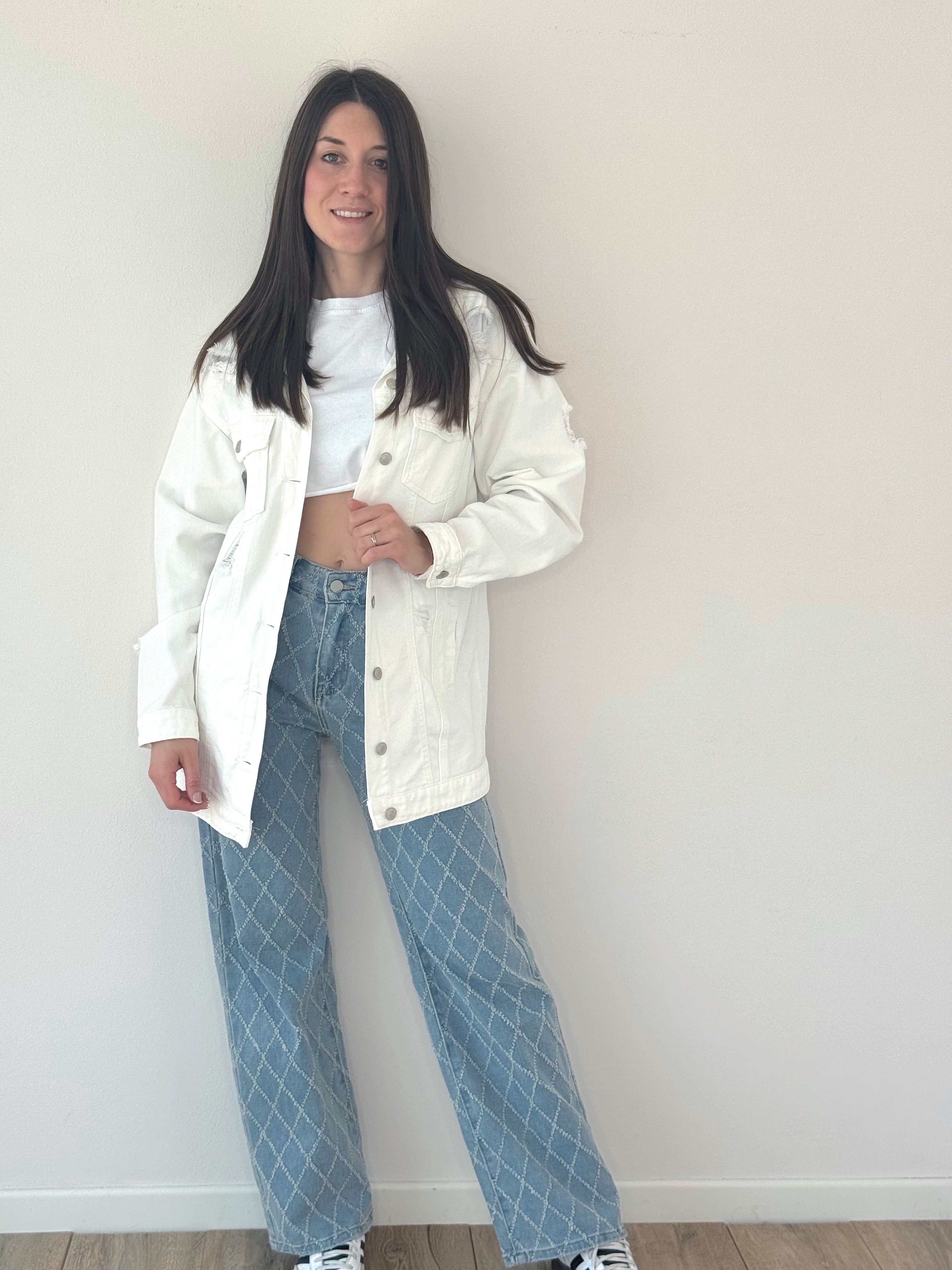 Giubbotto Denim bianco
