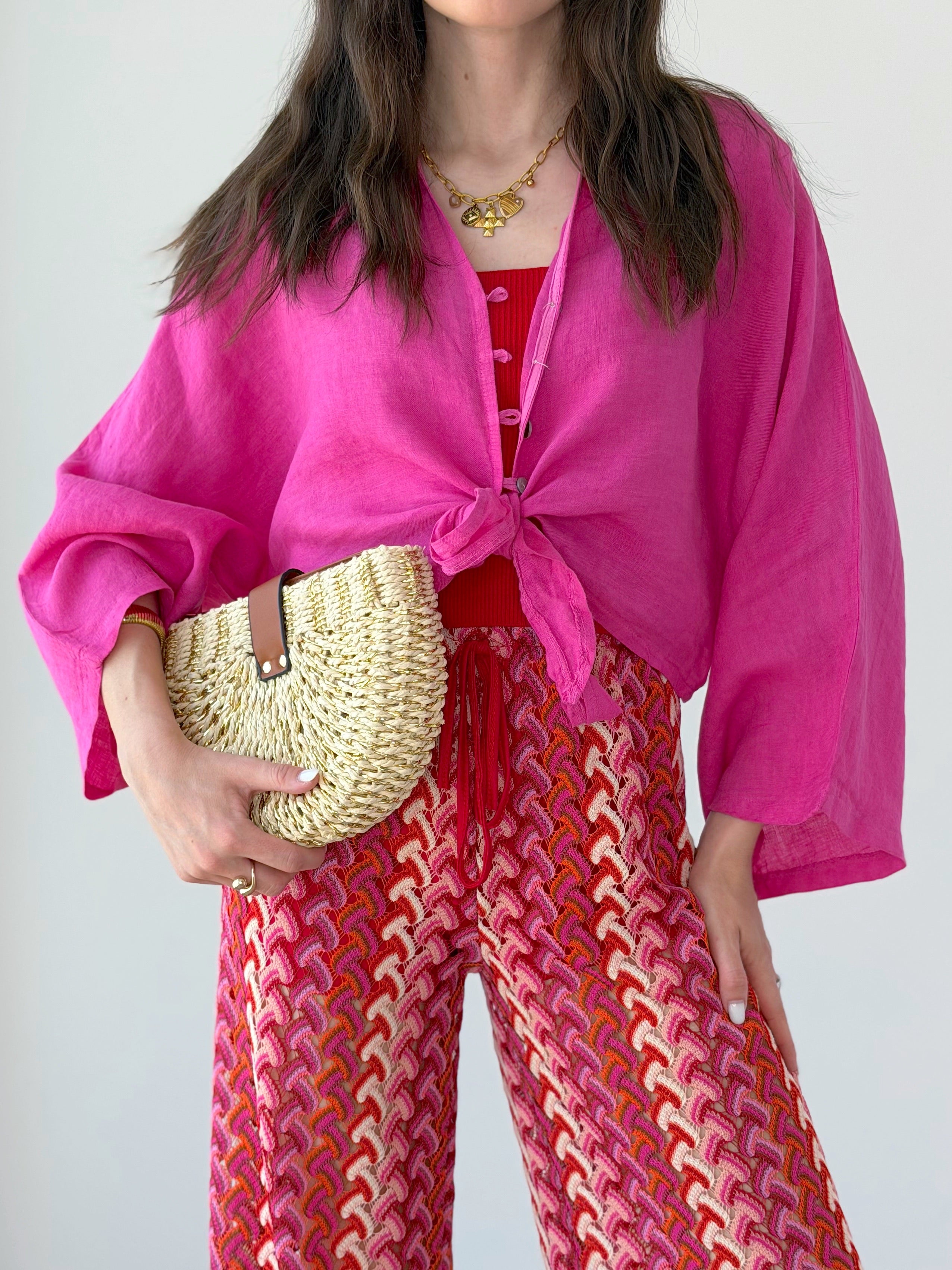 CAMICIA 100% LINO CON NODO