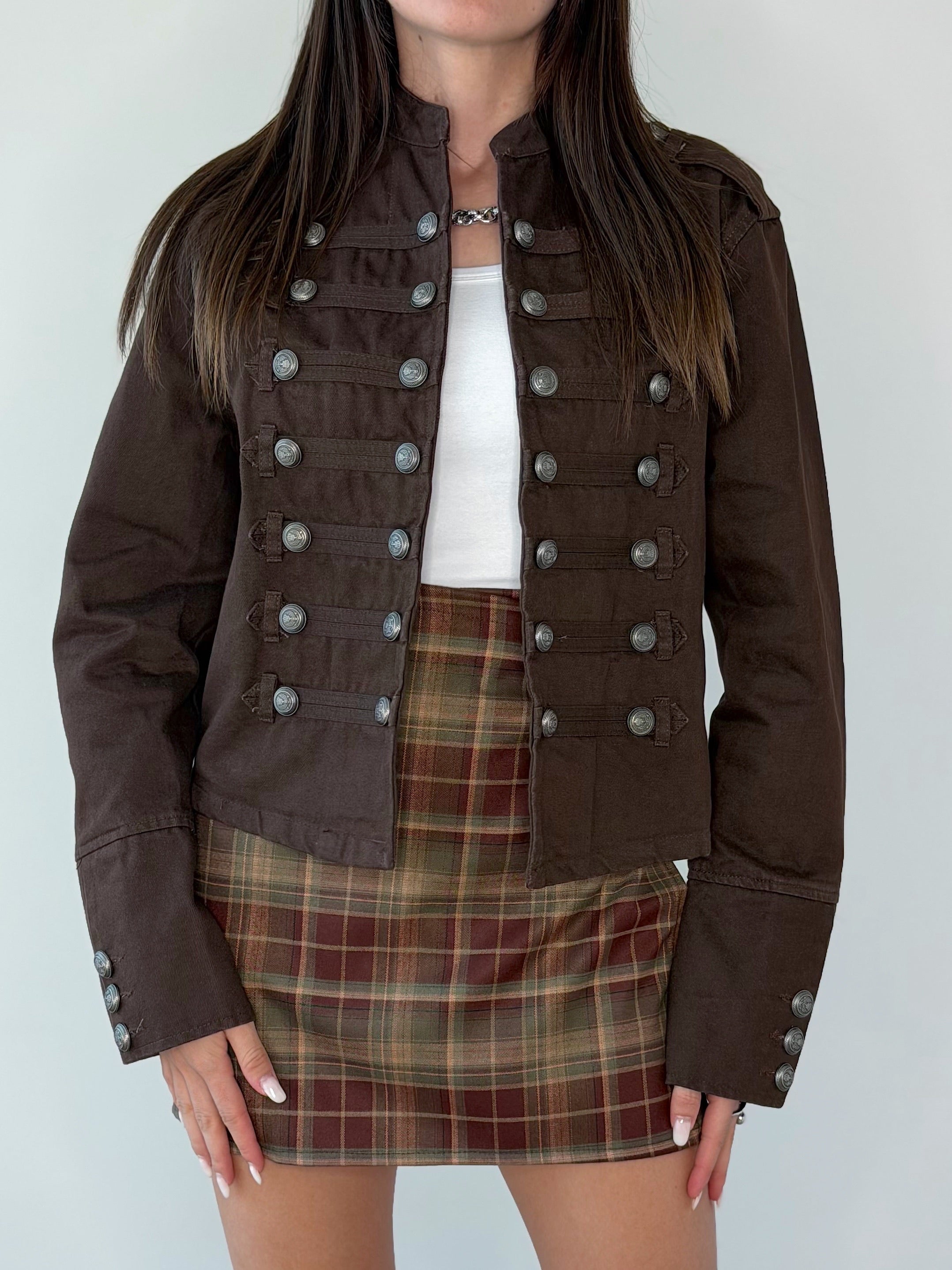 GIACCA NAPOLEON IN DENIM MARRONE