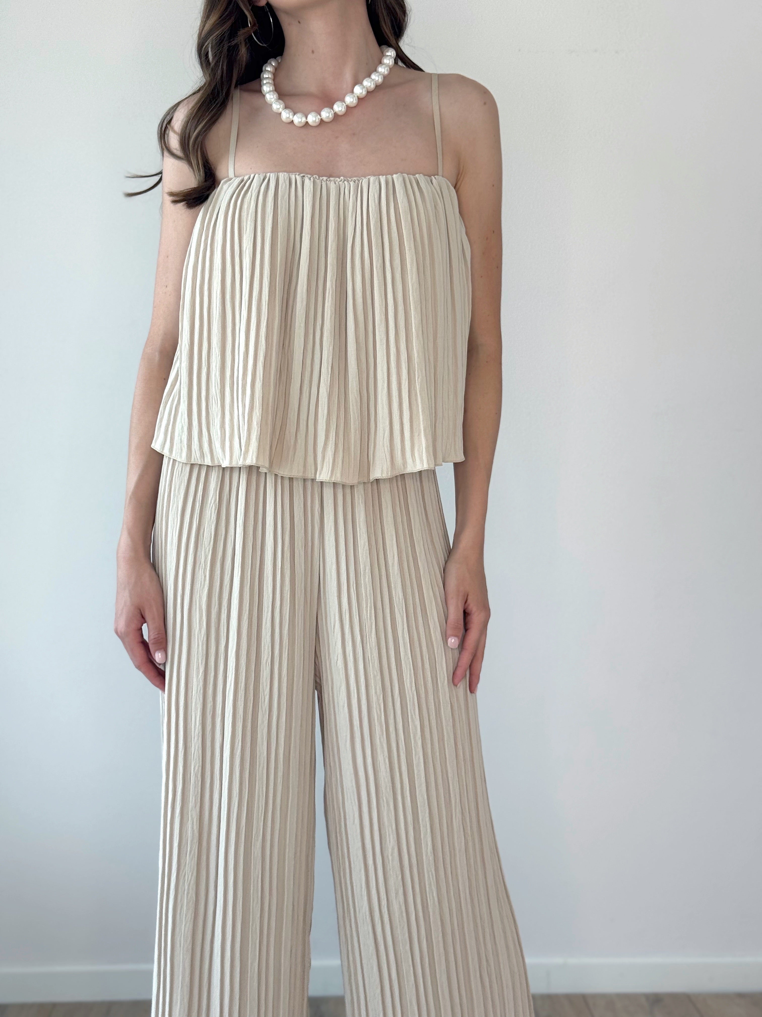 MAXI TUTA PLISSÈ BEIGE