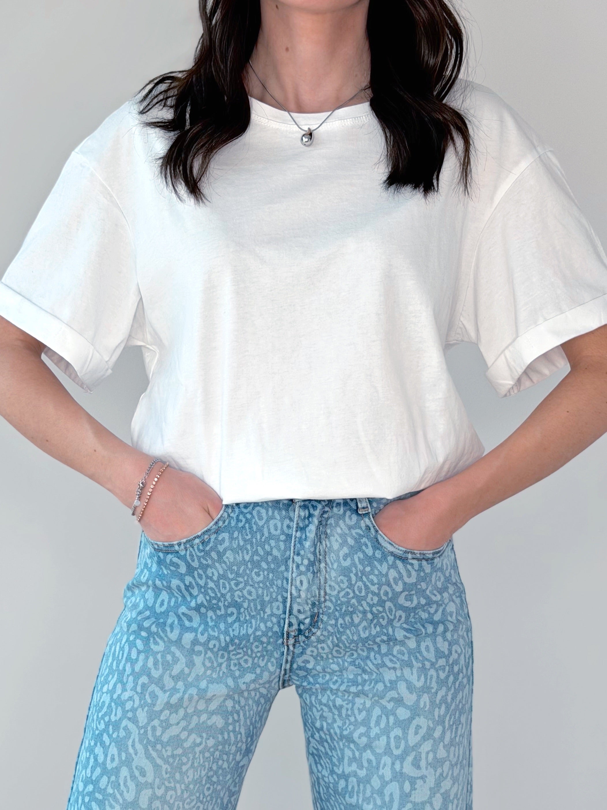 T-SHIRT OVER CON RISVOLTINO