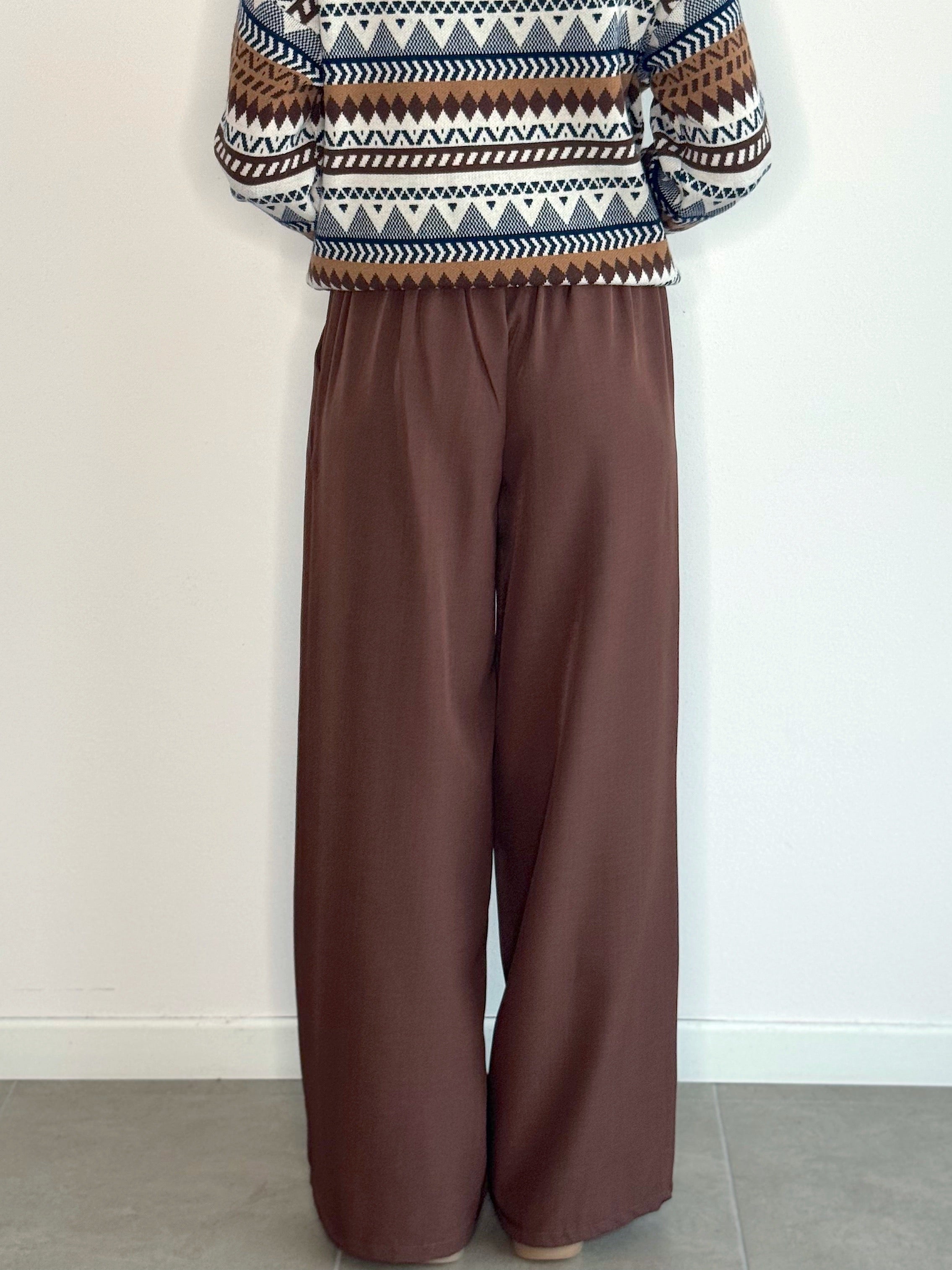 PANTALONE MORBIDO MARRONE