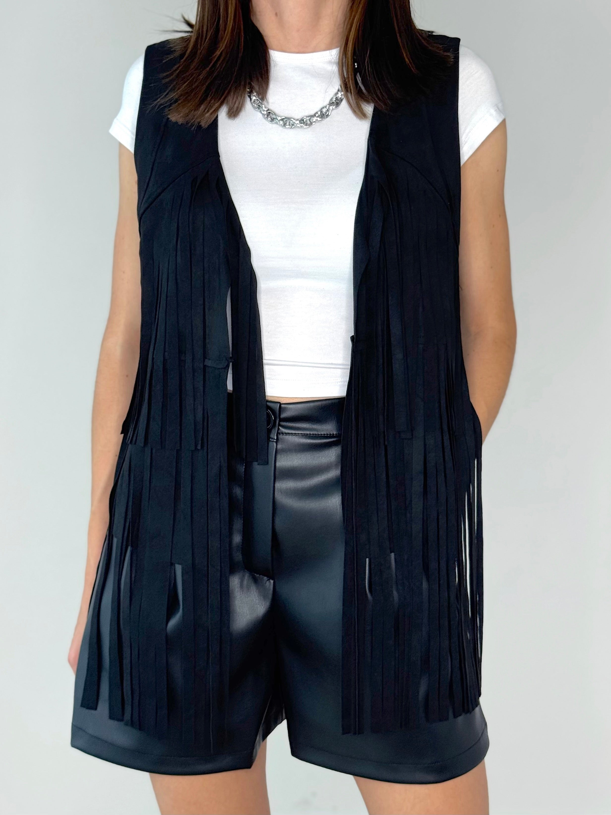 SMANICATO TEXAS ECO CAMOSCIO CON FRANGE