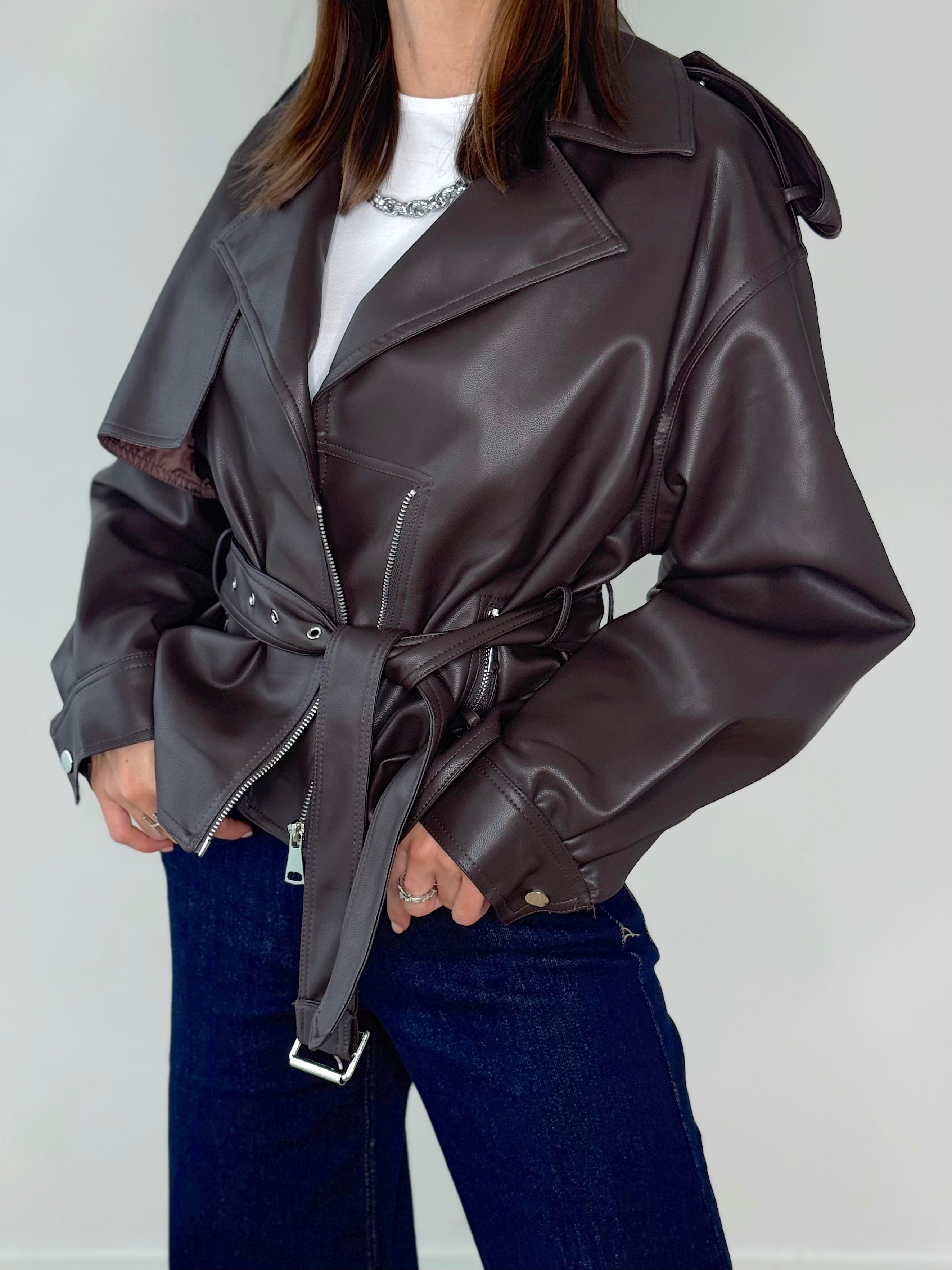 GIUBBOTTO ECOPELLE OVERSIZE