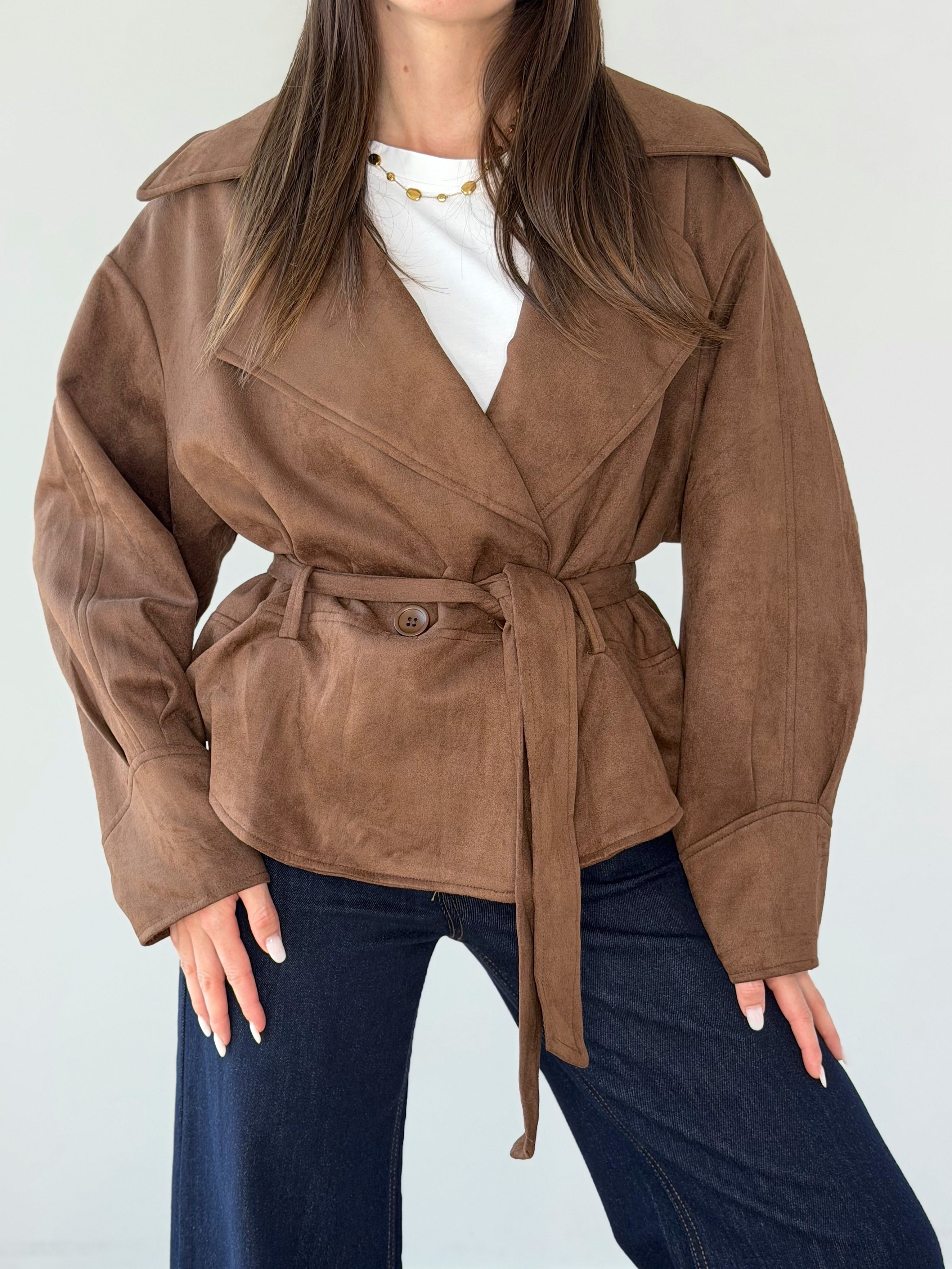 TRENCH OVER IN ECO CAMOSCIO