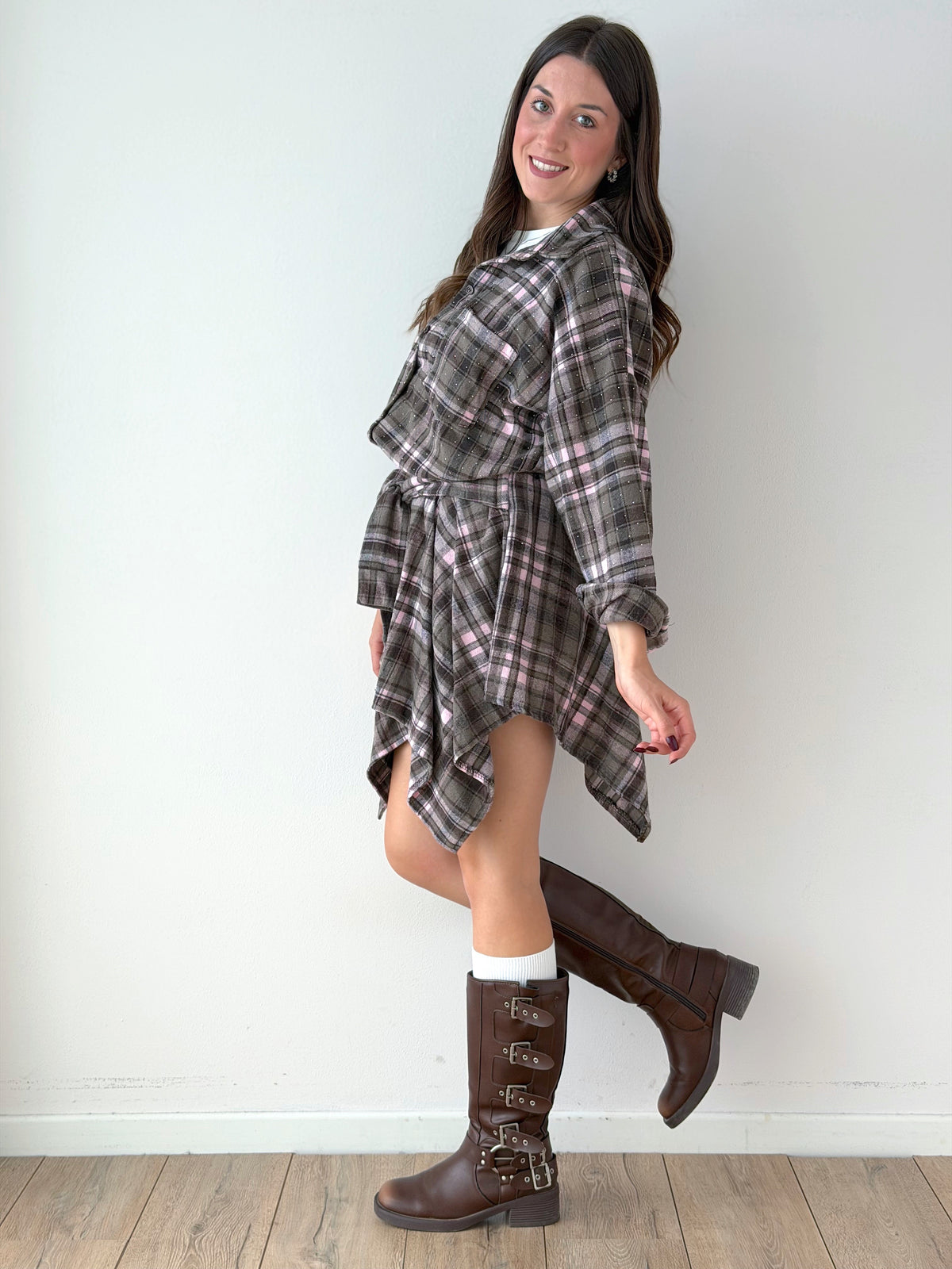 CAMICIA WOOD CON STRASS