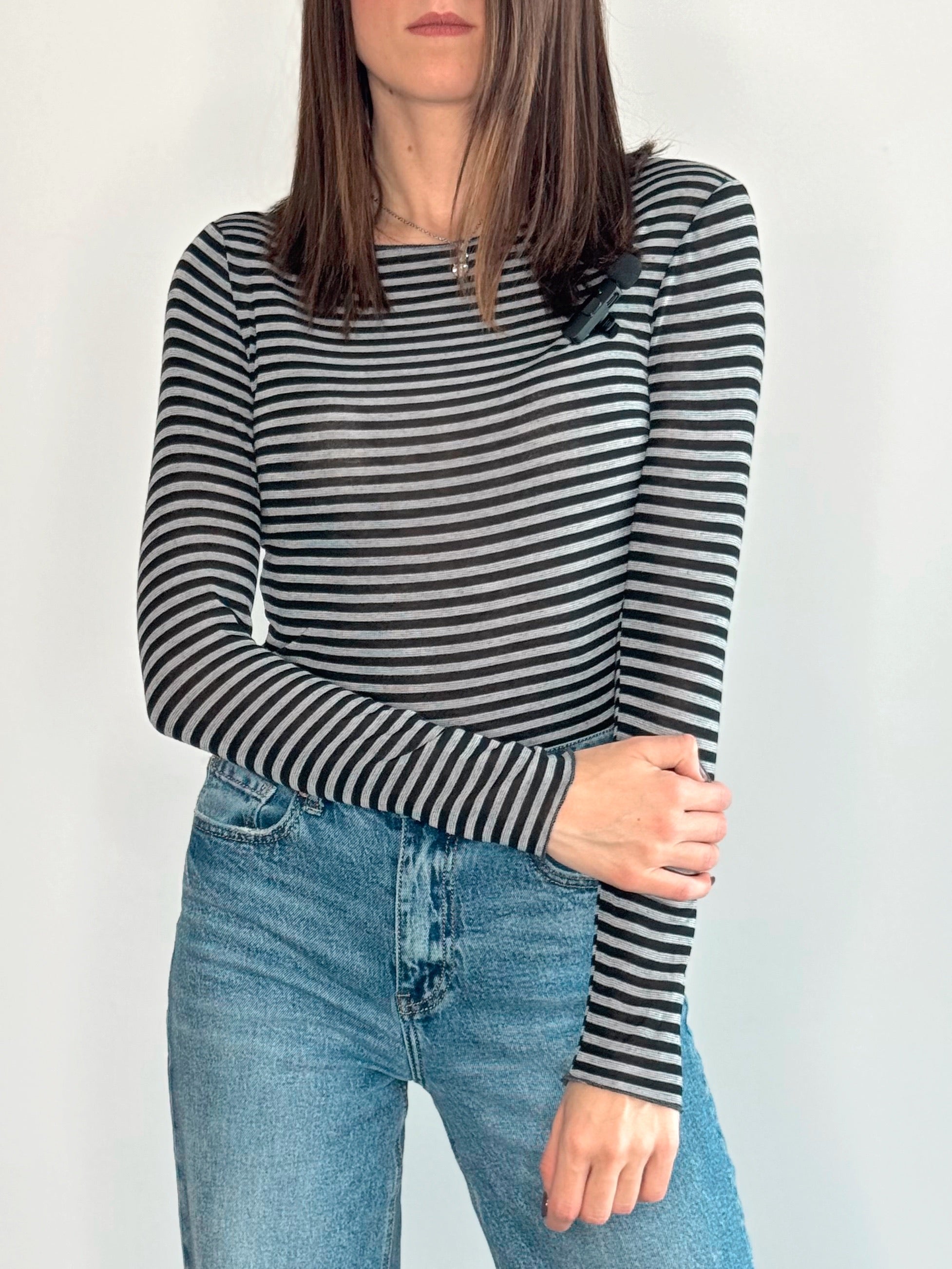 MAGLIONCINO MISTO CASHMERE A RIGHE ULTRALIGHT