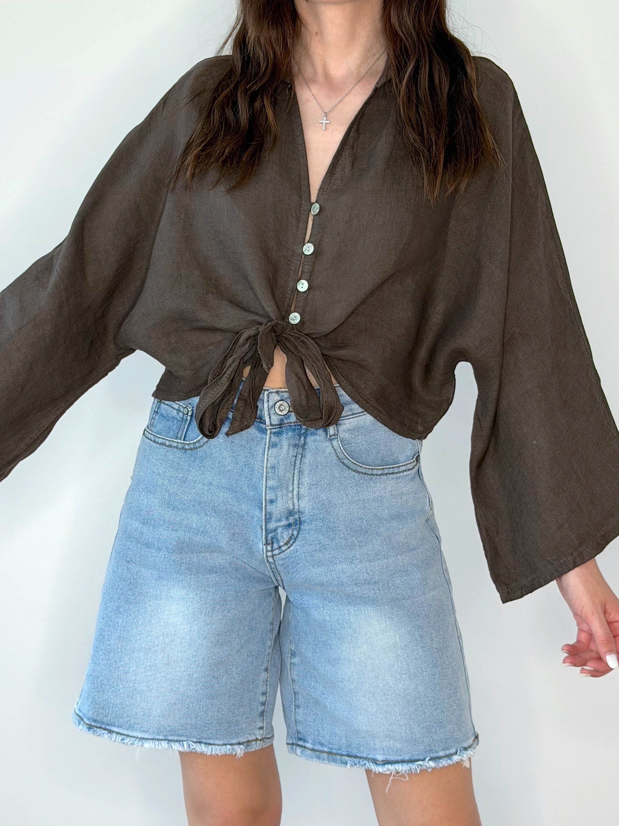 CAMICIA 100% LINO CON NODO