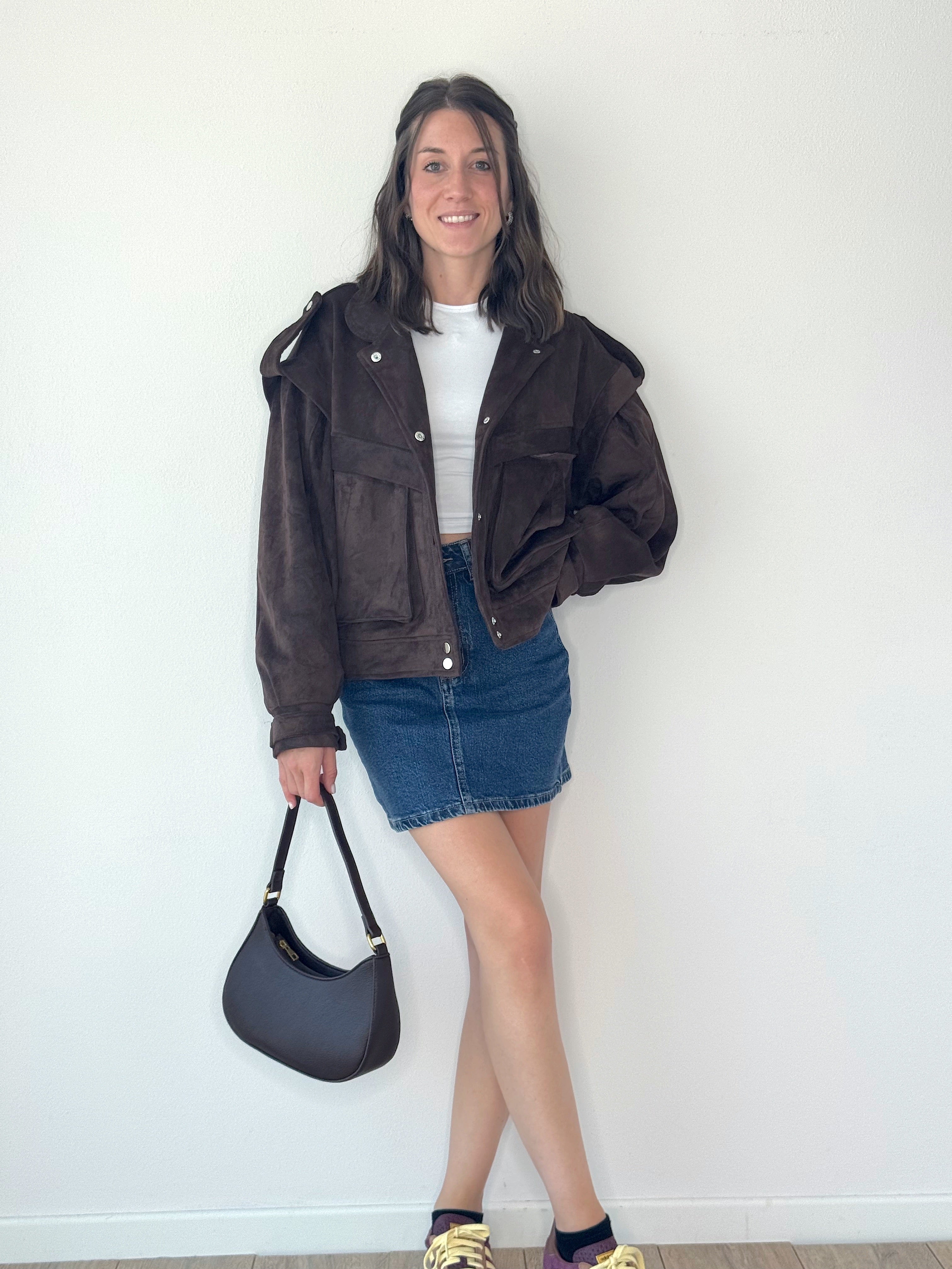 BOMBER SUEDE TESTA DI MORO