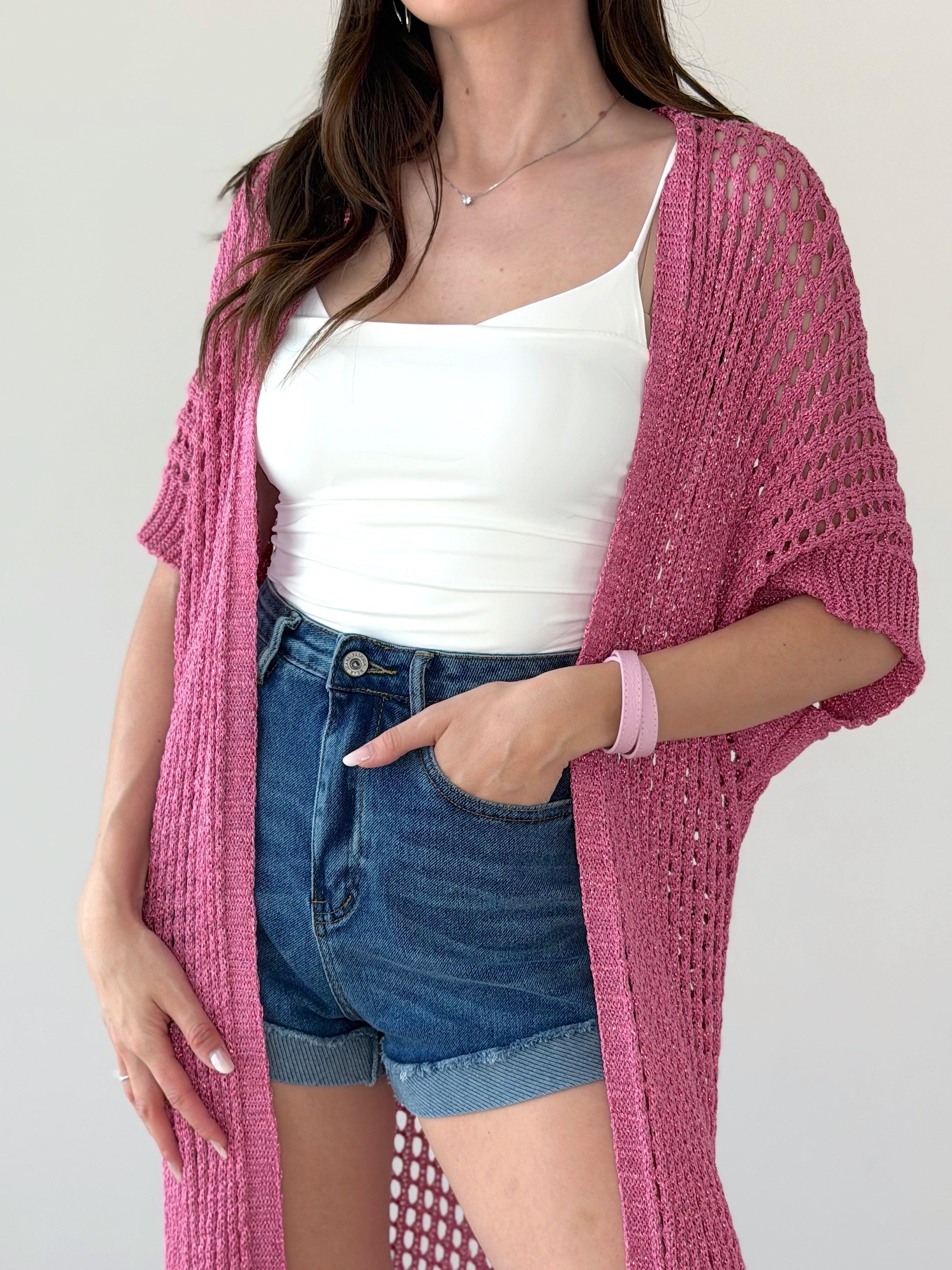 CARDIGAN RETE / COPRICOSTUME IN LUREX