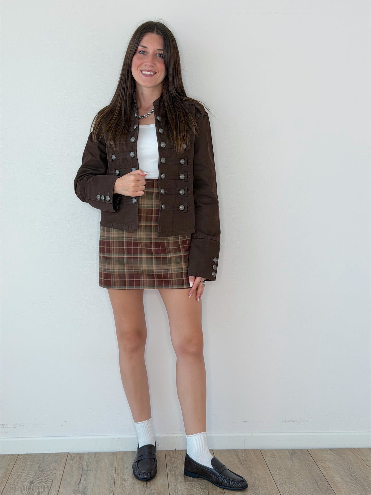 GIACCA NAPOLEON IN DENIM MARRONE