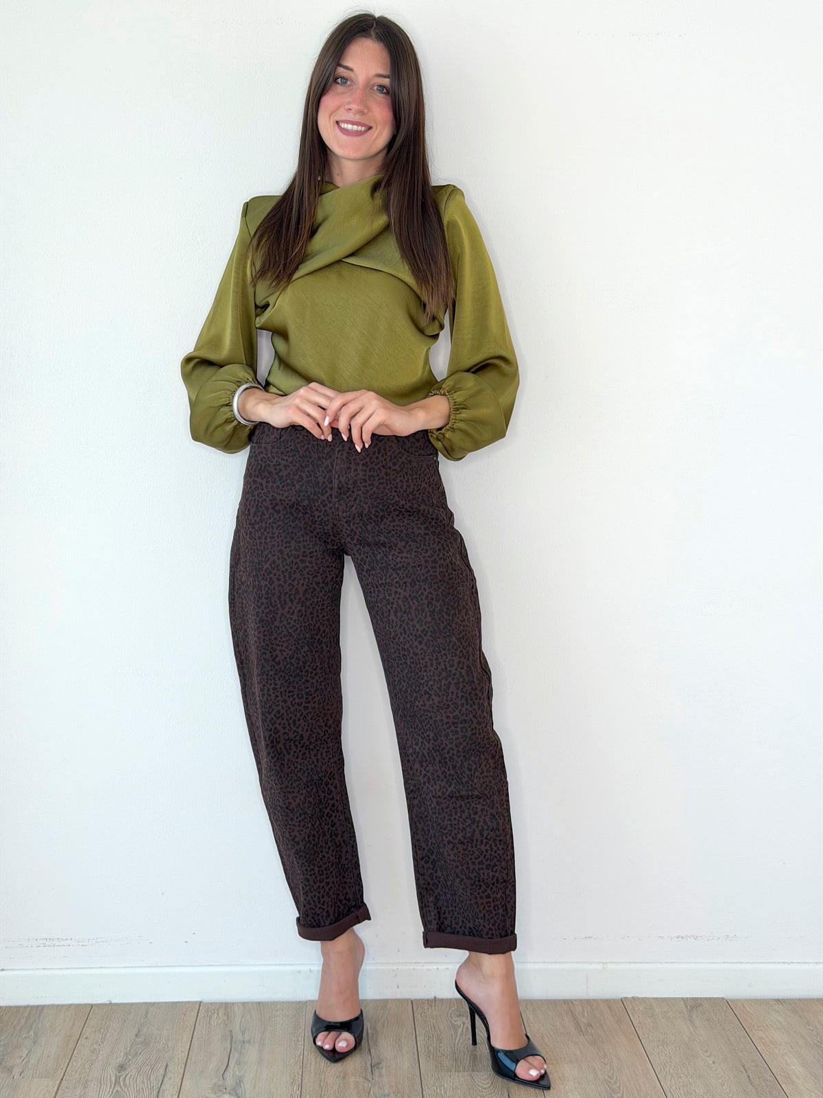 CAMICIA IN RASO INCROCIATA