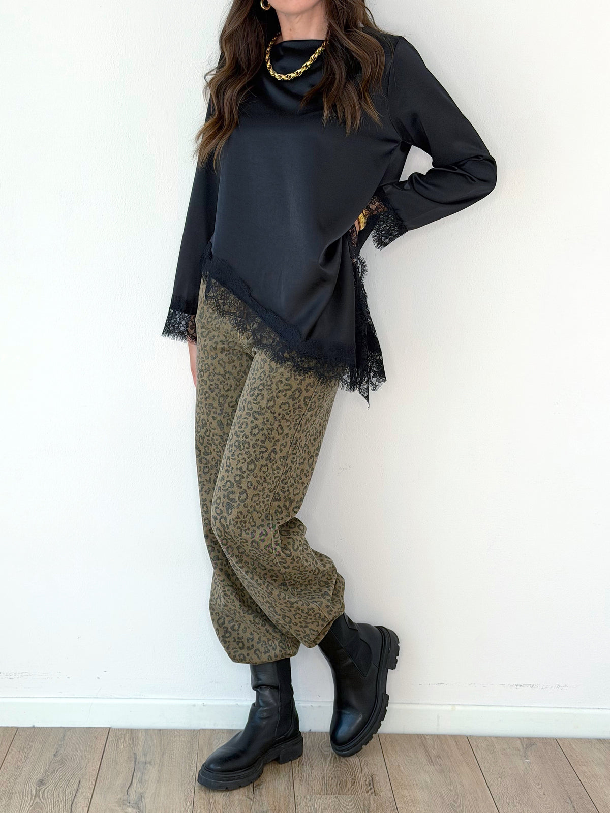 DENIM STRAIGHT ANIMALIER