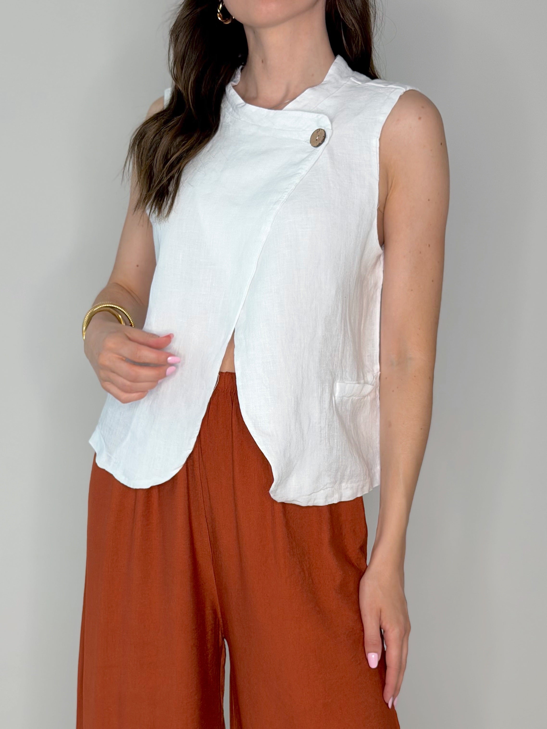 BLUSA LINO INCROCIATA