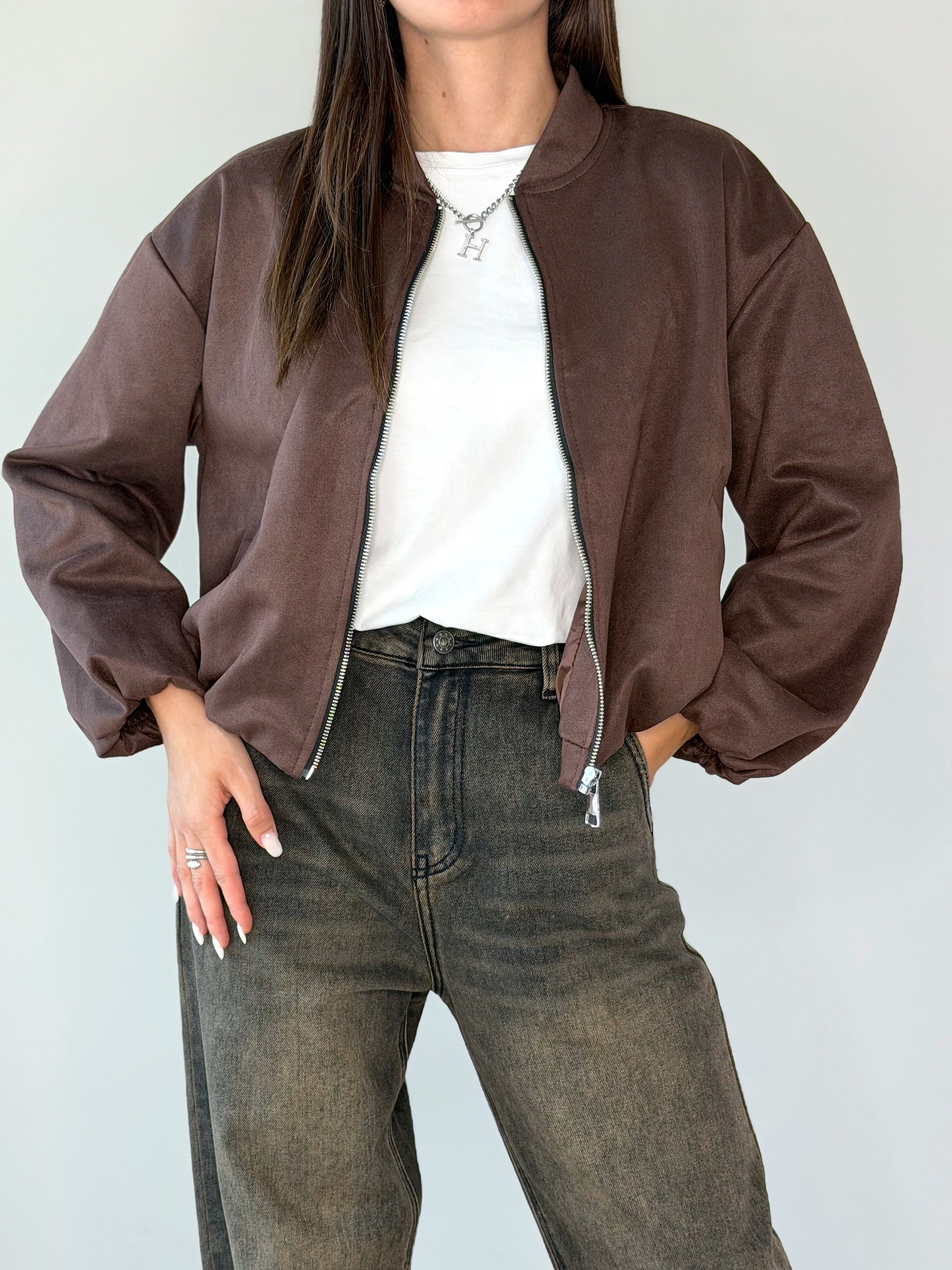 BOMBER ECO CAMOSCIO