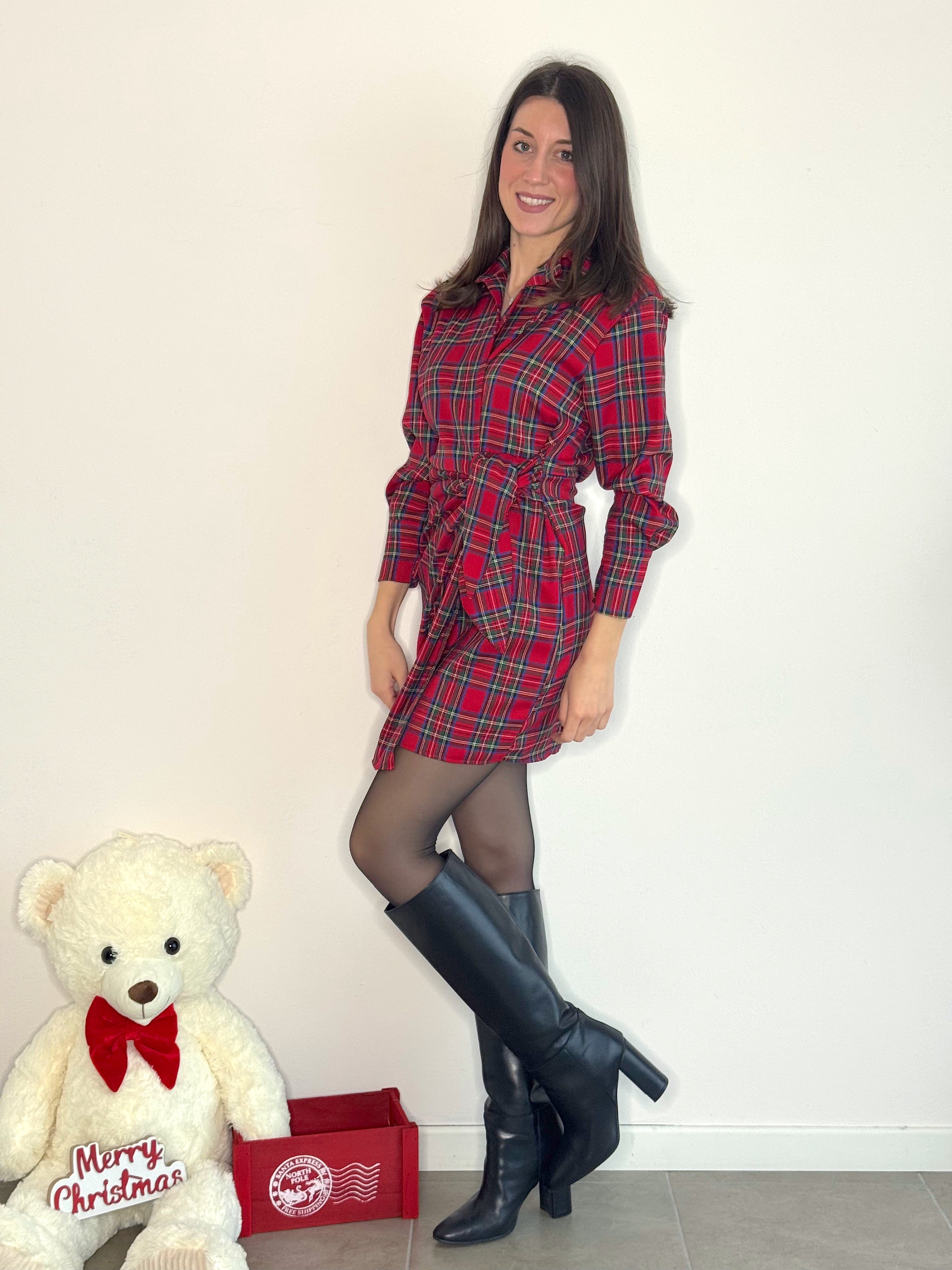 VESTITINO TARTAN A PORTAFOGLIO