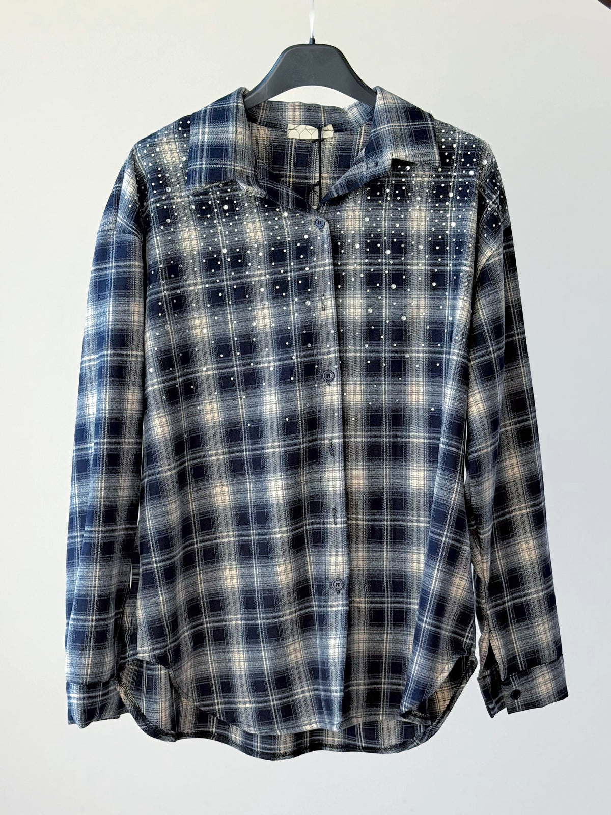 CAMICIA FLANELLA CON BRILLANTINI