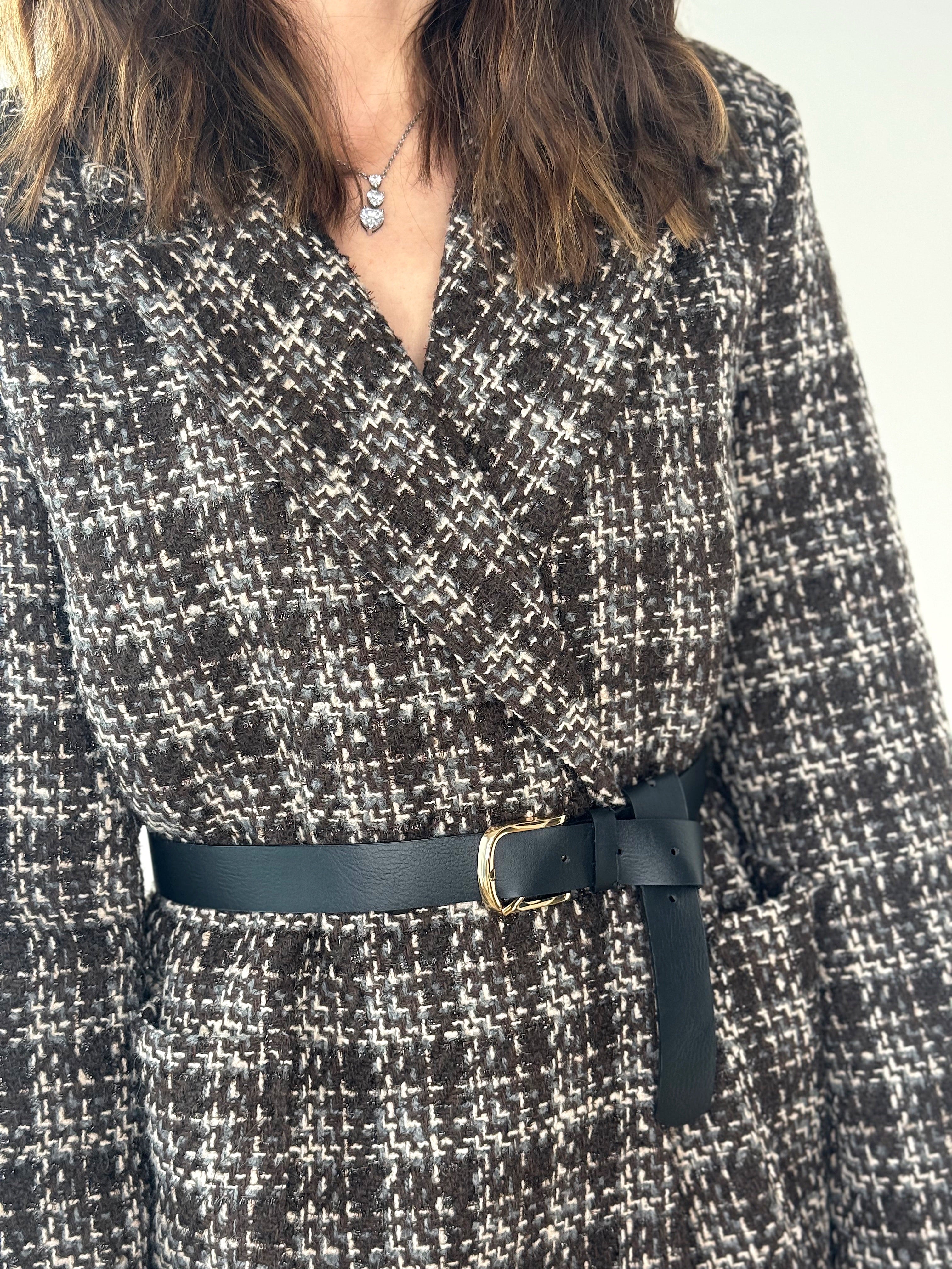 GIACCA TWEED CON CINTURA