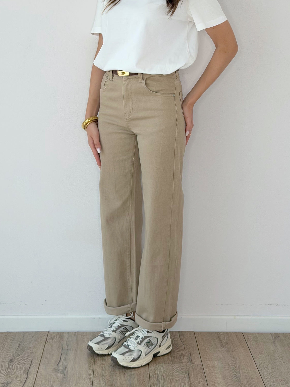 DENIM STRAIGHT BEIGE